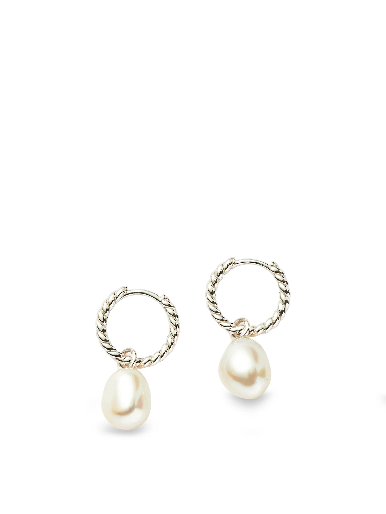 Pearl Drop Earrings Silver