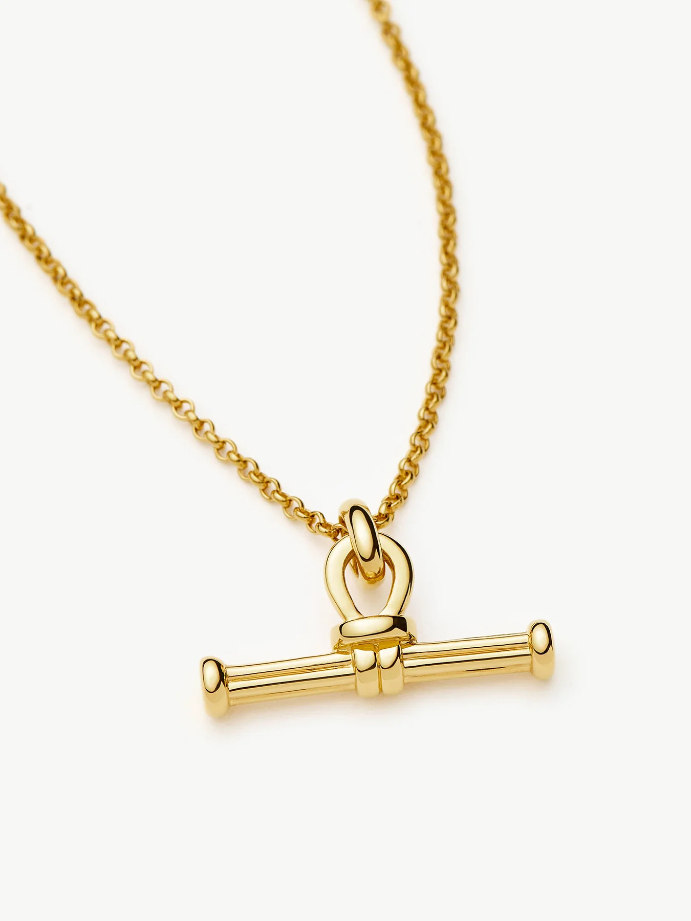 Ridge T Bar Chain Necklace Gold - Image 3