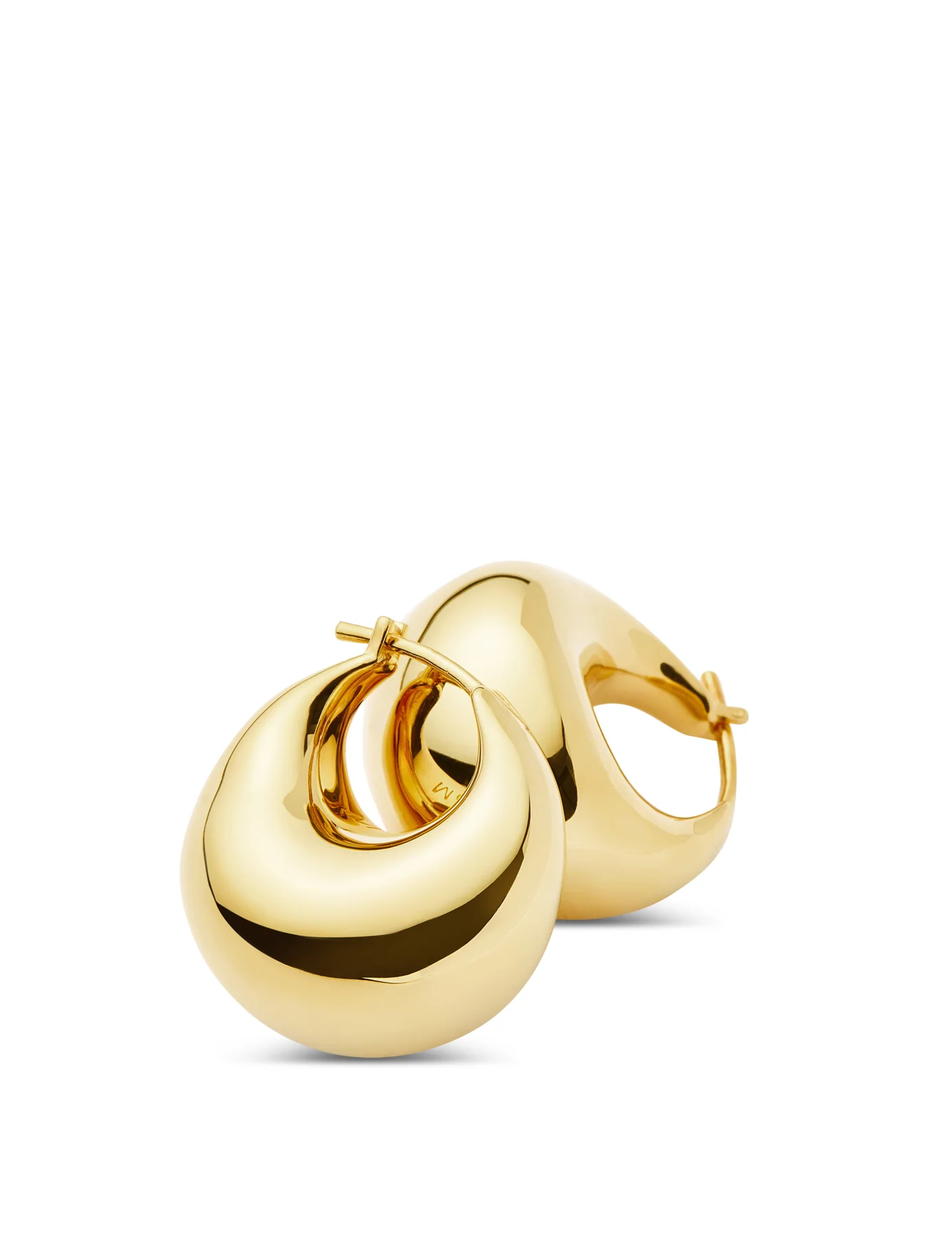 Sculptural Chubby Dome Small Hoop Earrings Gold - Image 4