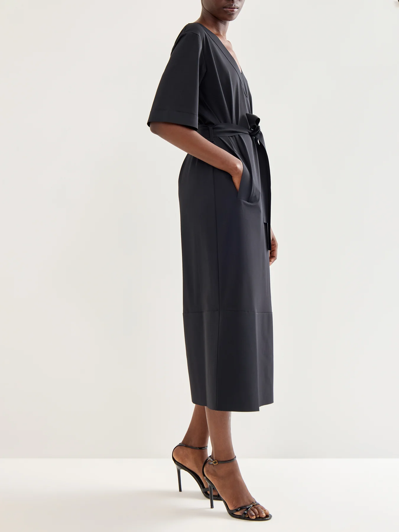 Onagro Nylon Stretch Dress Black - Image 4