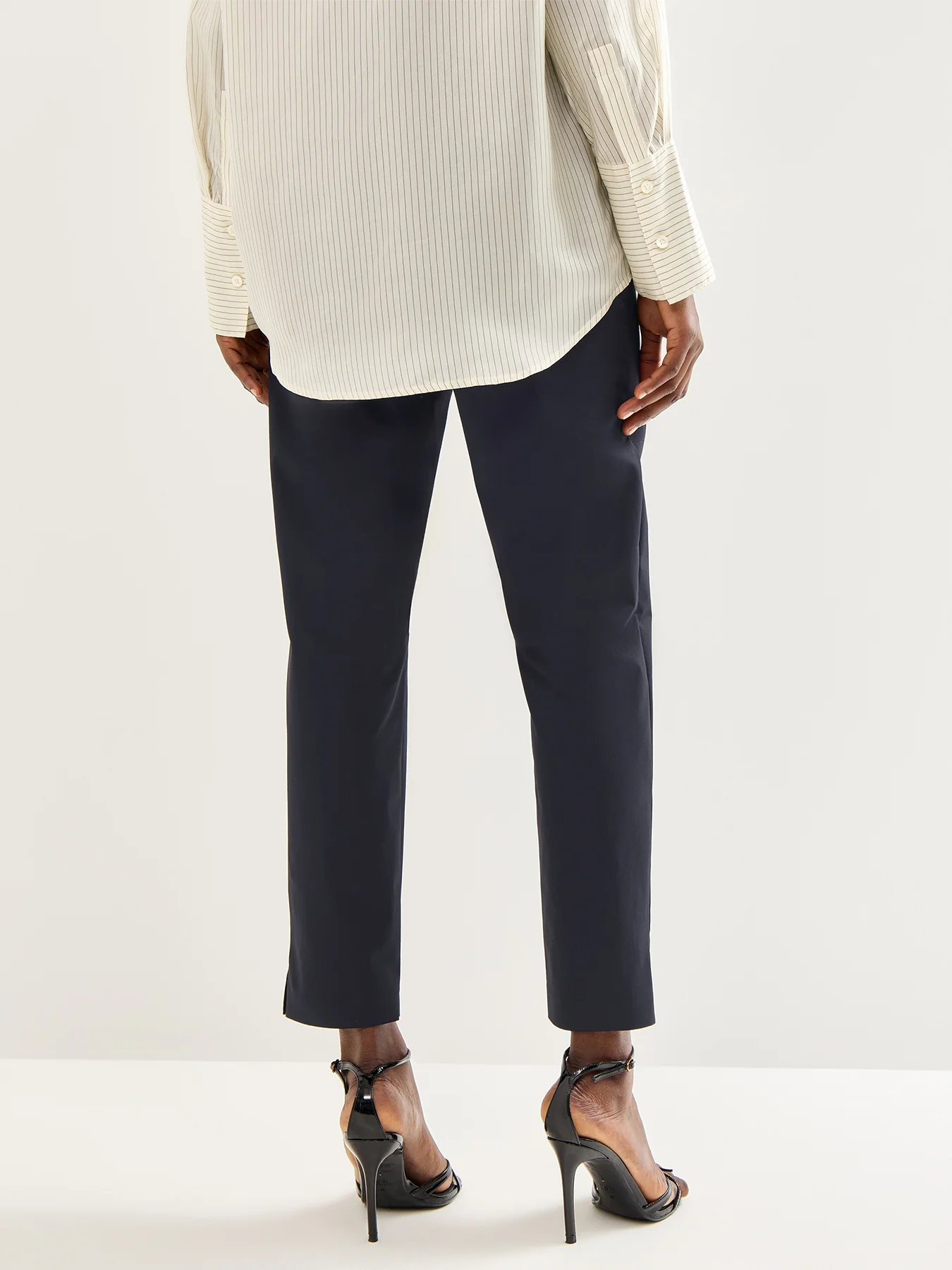 Quirino Nylon Stretch Slim Leg Trousers Black - Image 5