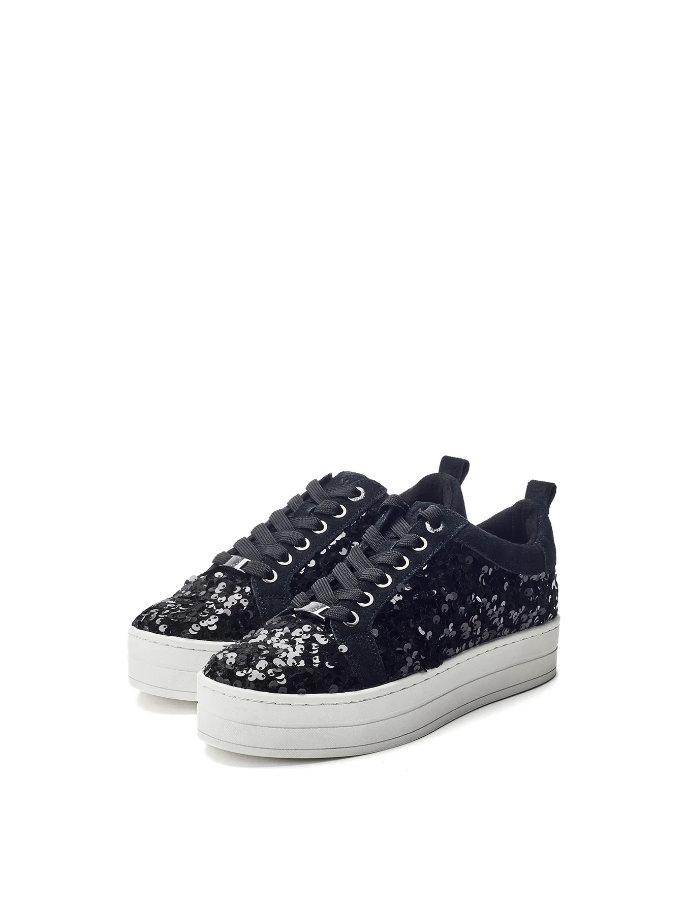 Buttercupp Lace Up Trainers Black - Image 2
