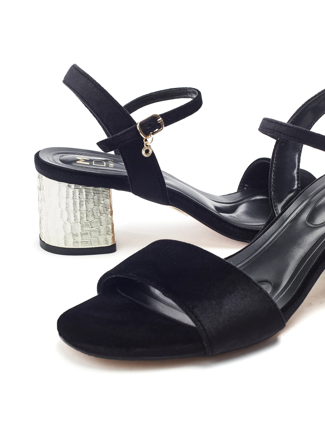 Nareena Block Heel Sandals Black - Image 3
