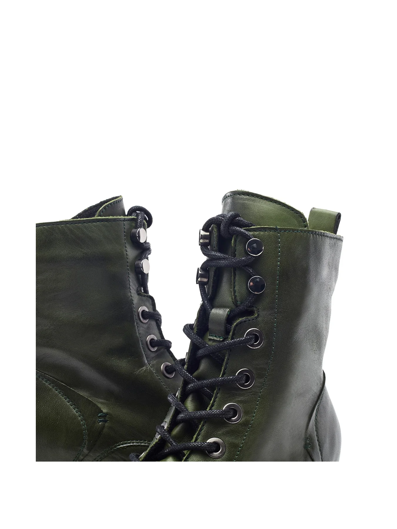 Bezzy Leather Ankle Boots Green - Image 3