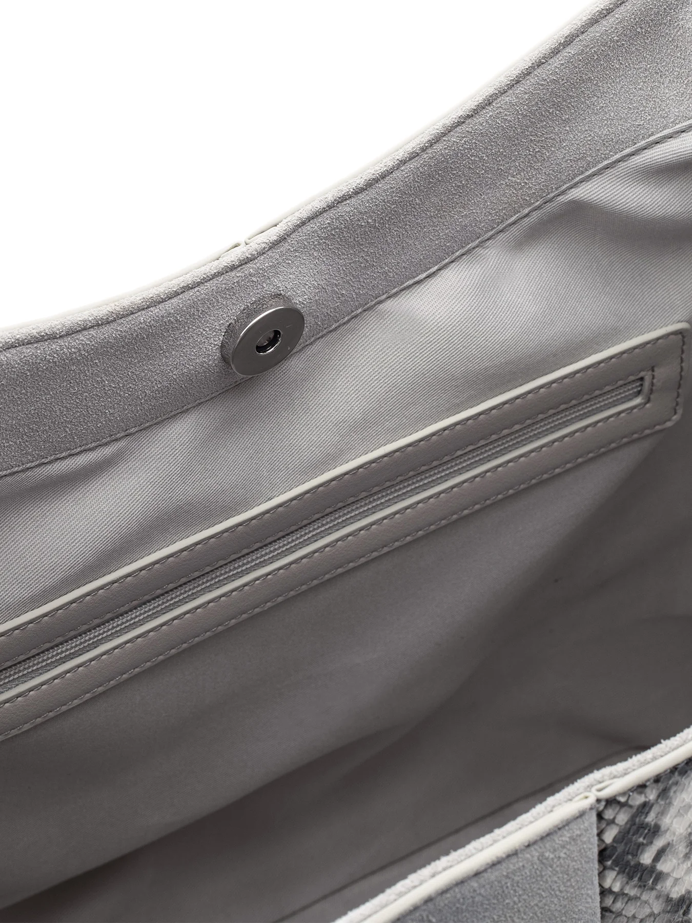 Basilla Suede Tote Bag Grey - Image 3