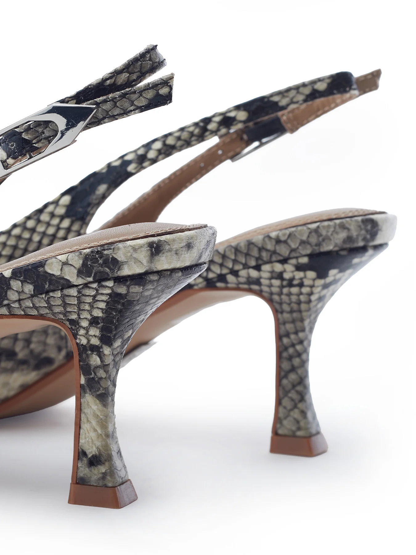 Gallia High Heel Court Shoes Snake-Skin Print - Image 3