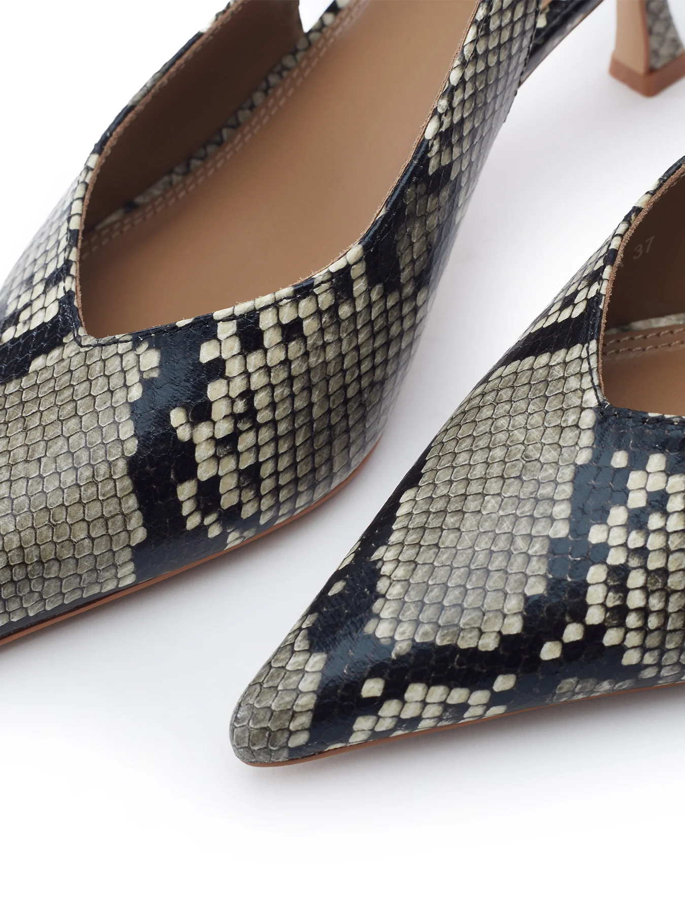Gallia High Heel Court Shoes Snake-Skin Print - Image 4