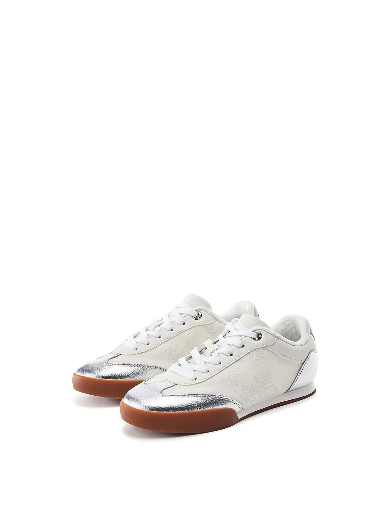 Aromaa Lace-Up Trainers Silver - Image 2