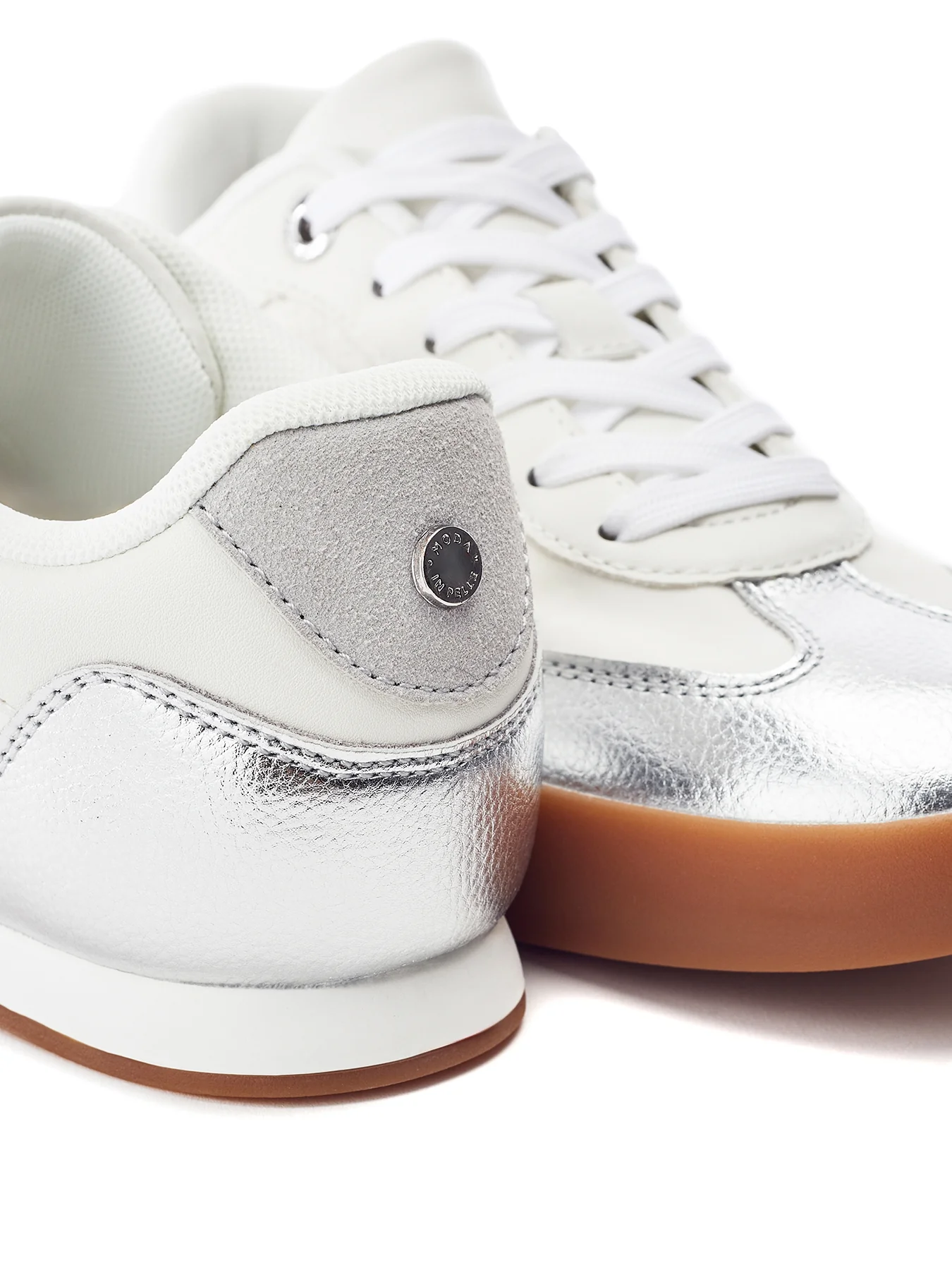 Aromaa Lace-Up Trainers Silver - Image 4