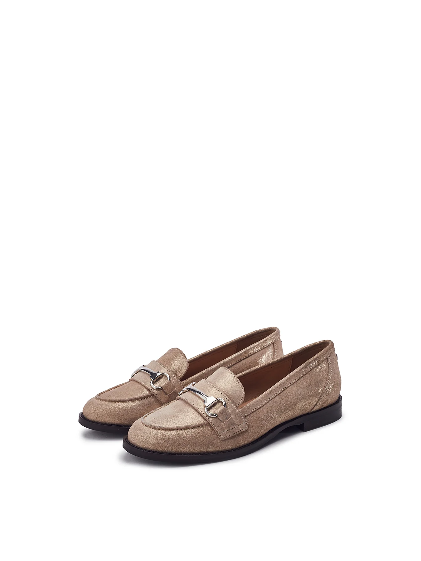 Elarra Leather Loafers Gold - Image 3