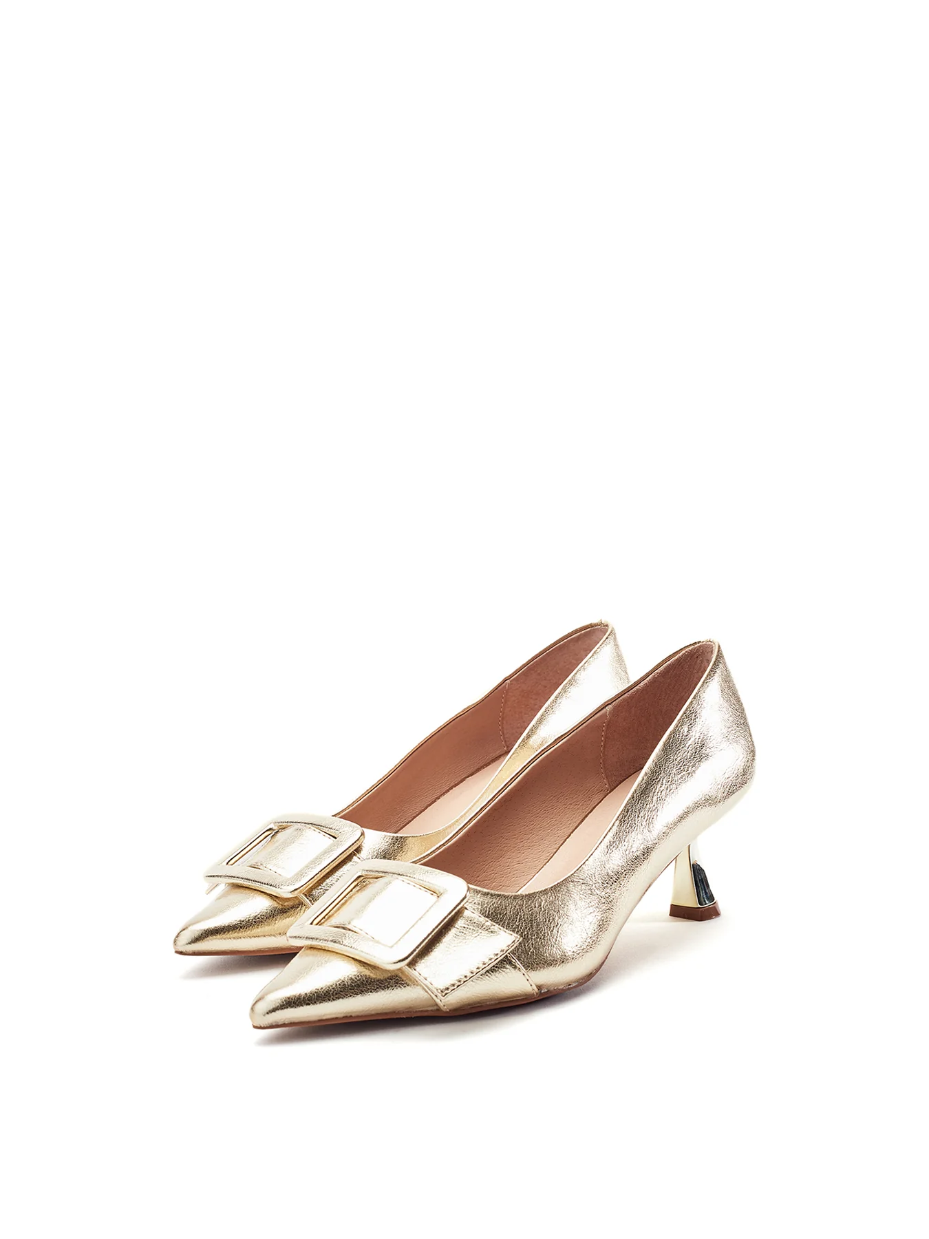 Ghiselle Kitten Heel Shoes Gold - Image 2