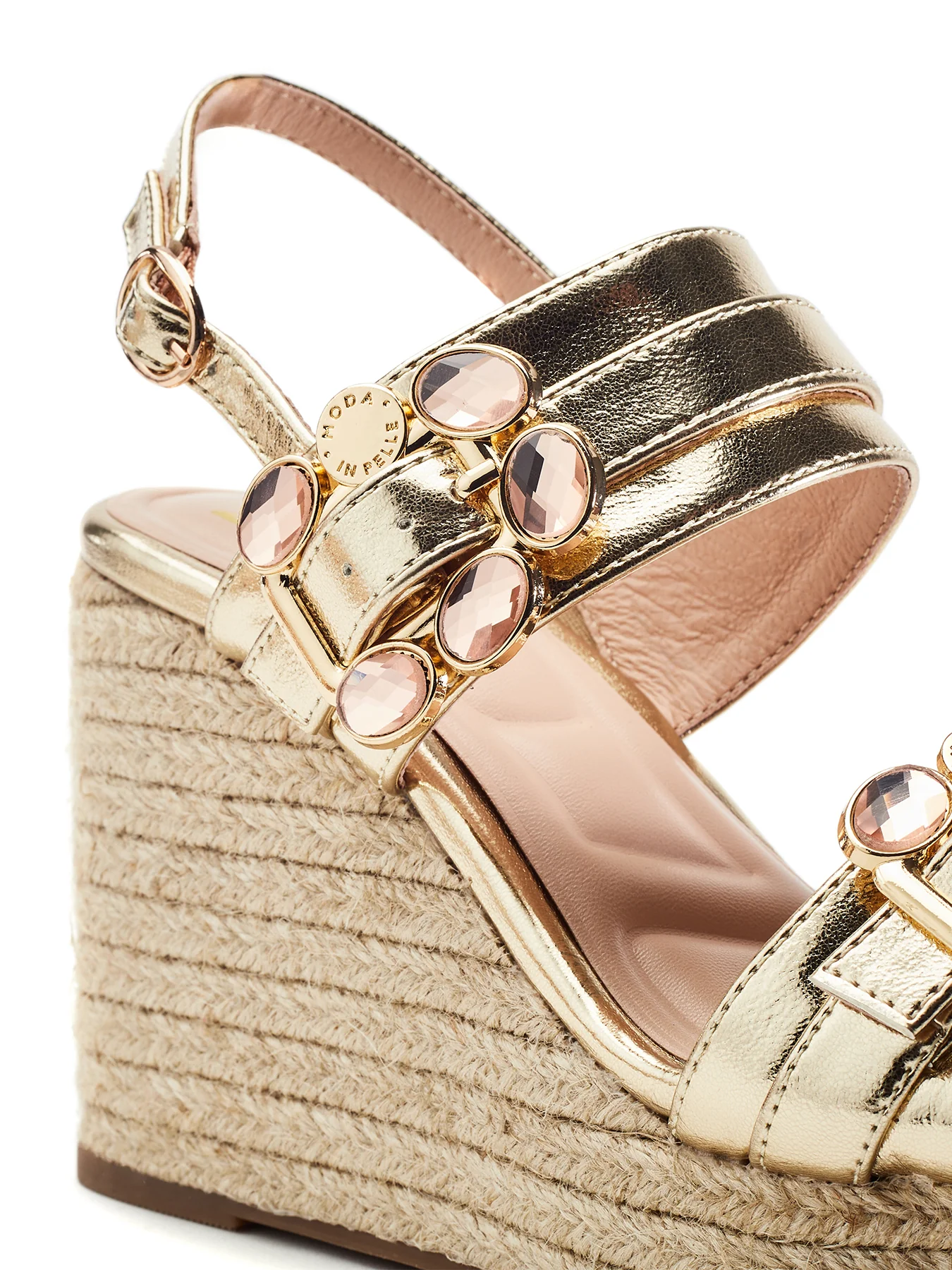 Moyra Wedge Sandals Gold - Image 3