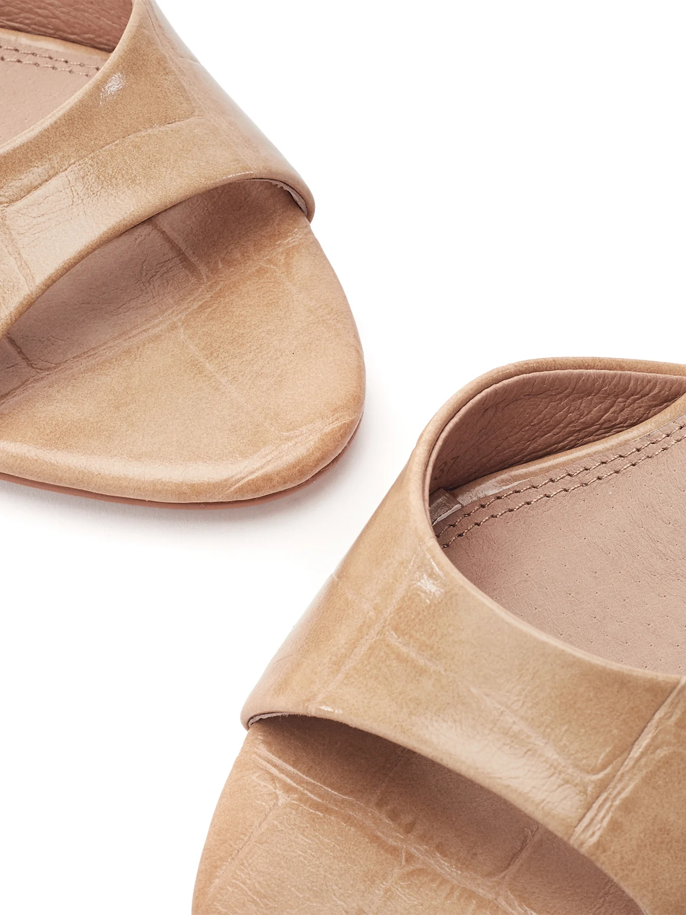 Minka Leather High Heel Sandals Neutral - Image 3