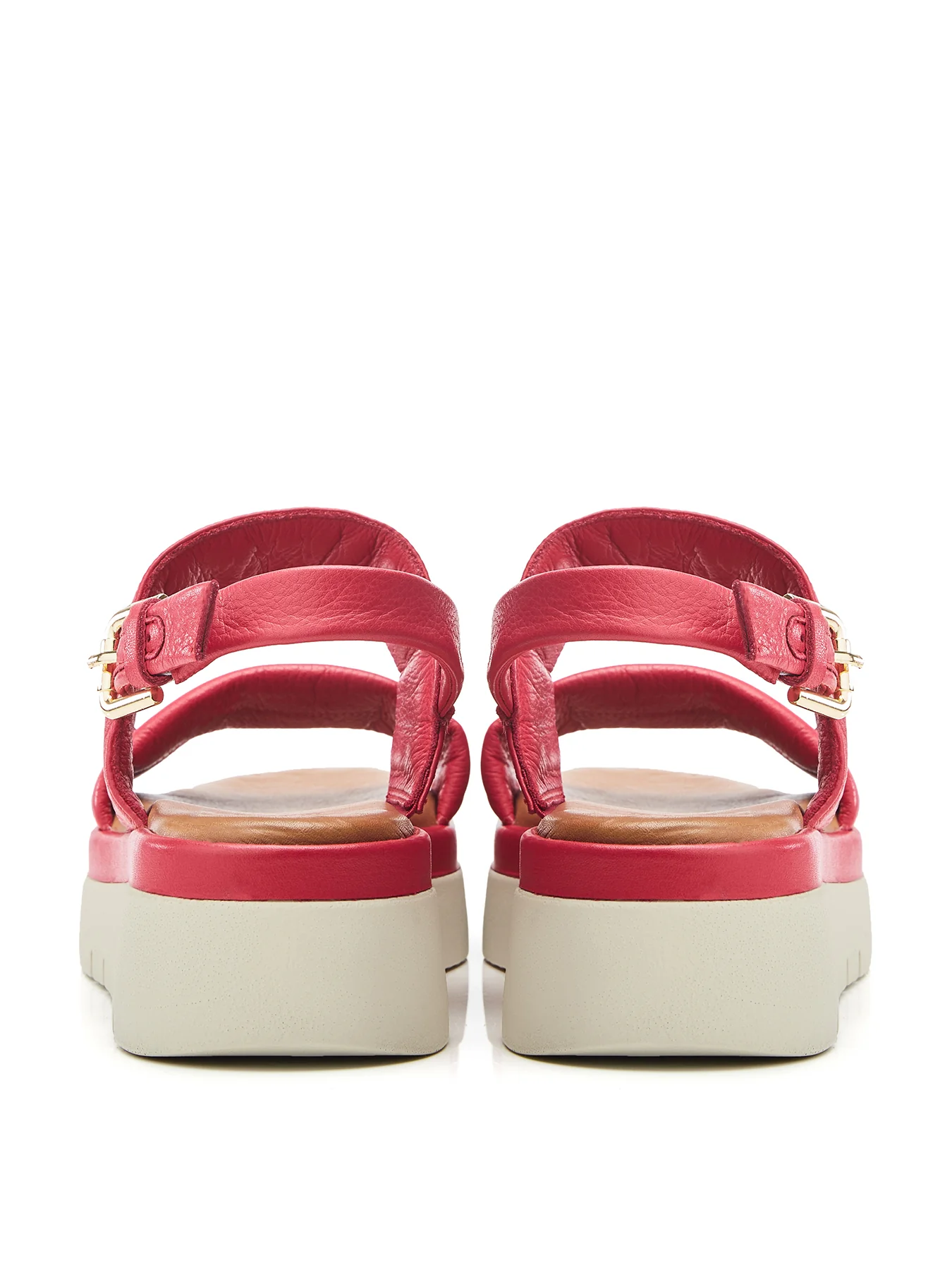 Netty Leather Flat Sandals Pink - Image 3