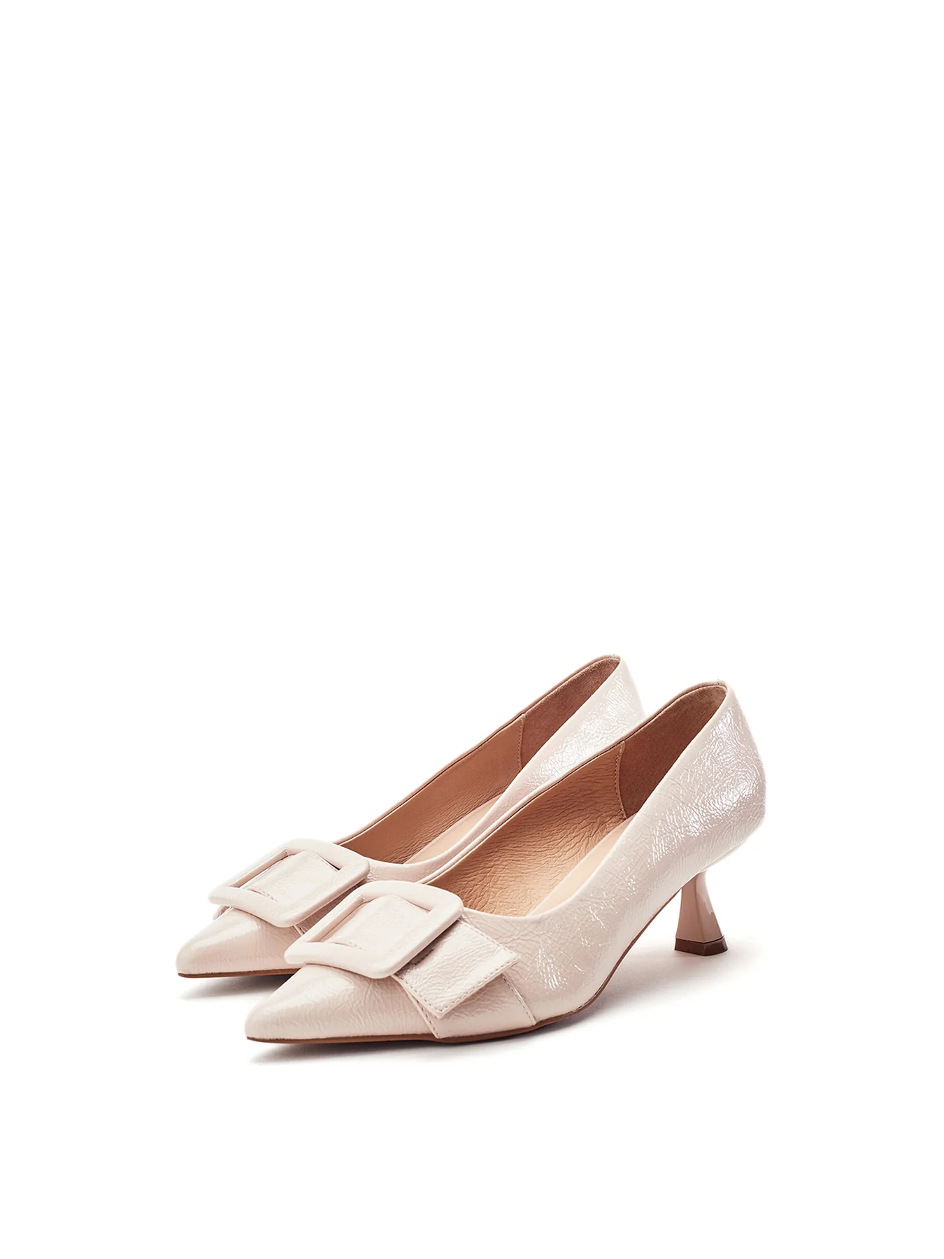 Ghiselle Kitten Heel Shoes Beige - Image 3