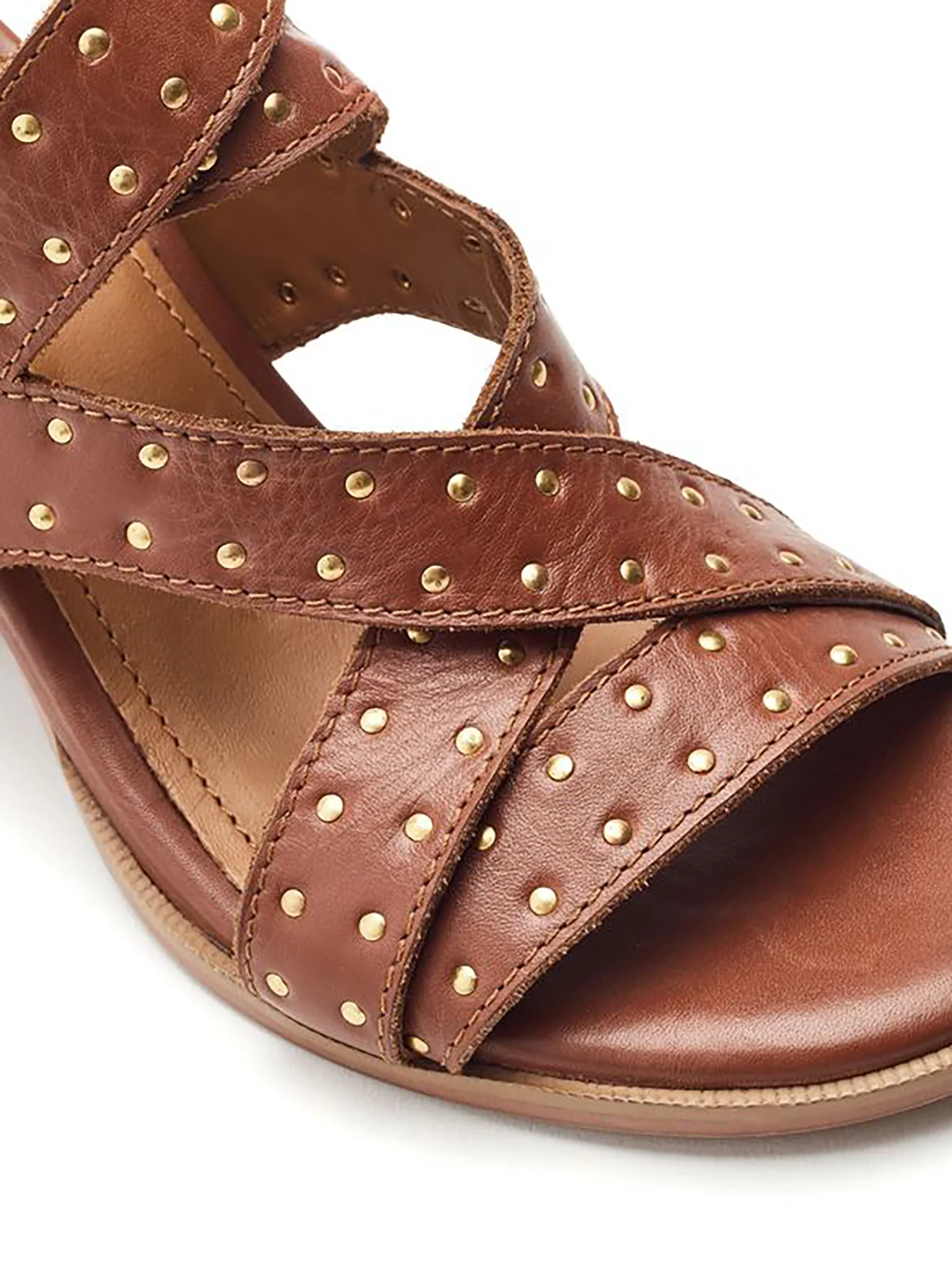 Mayley Heeled Leather Sandals Tan - Image 4