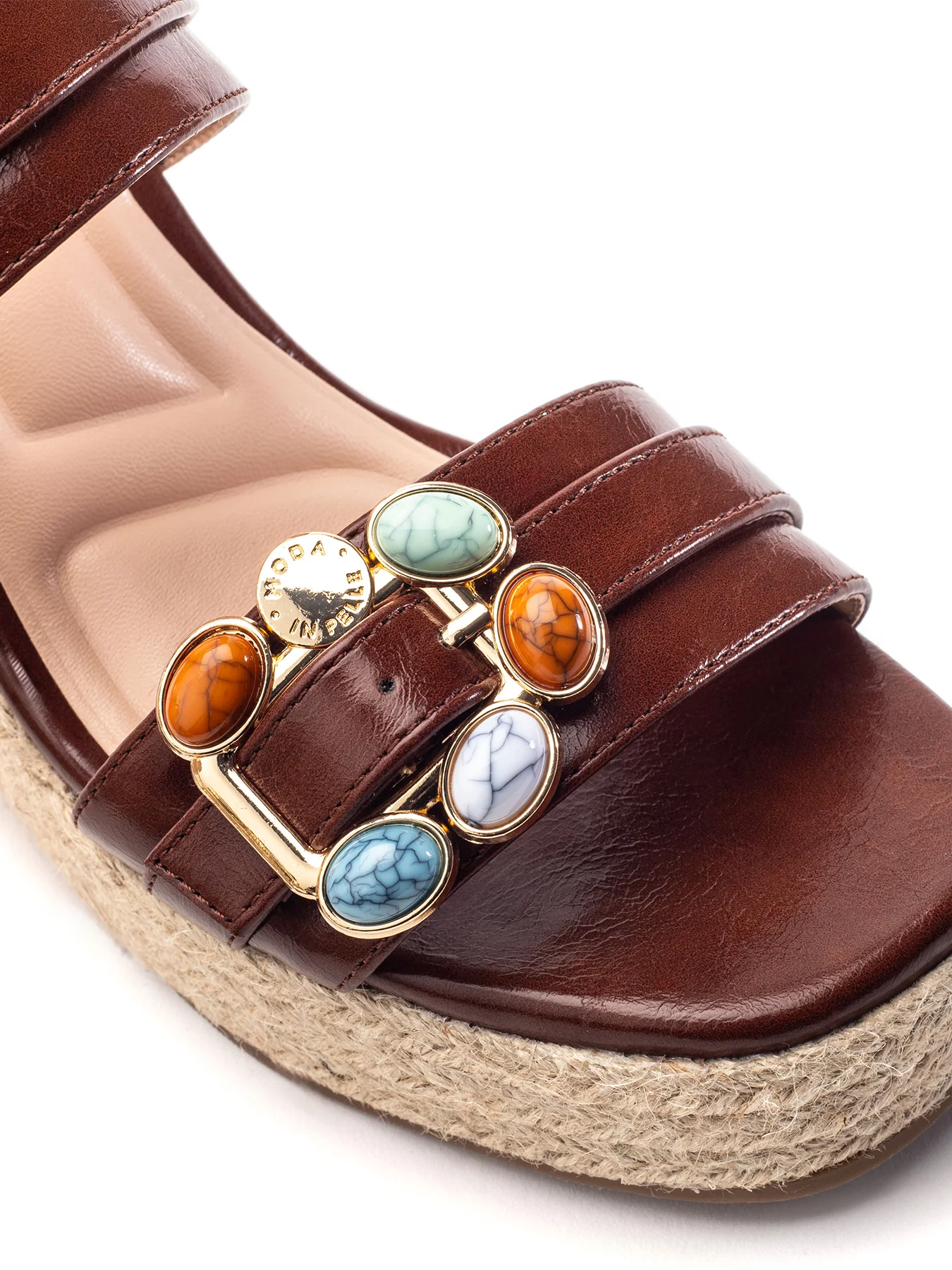 Moyra Wedge Sandals Brown - Image 2