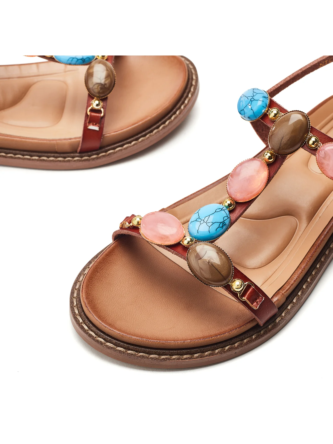 Nicca Flat Sandals Tan - Image 3