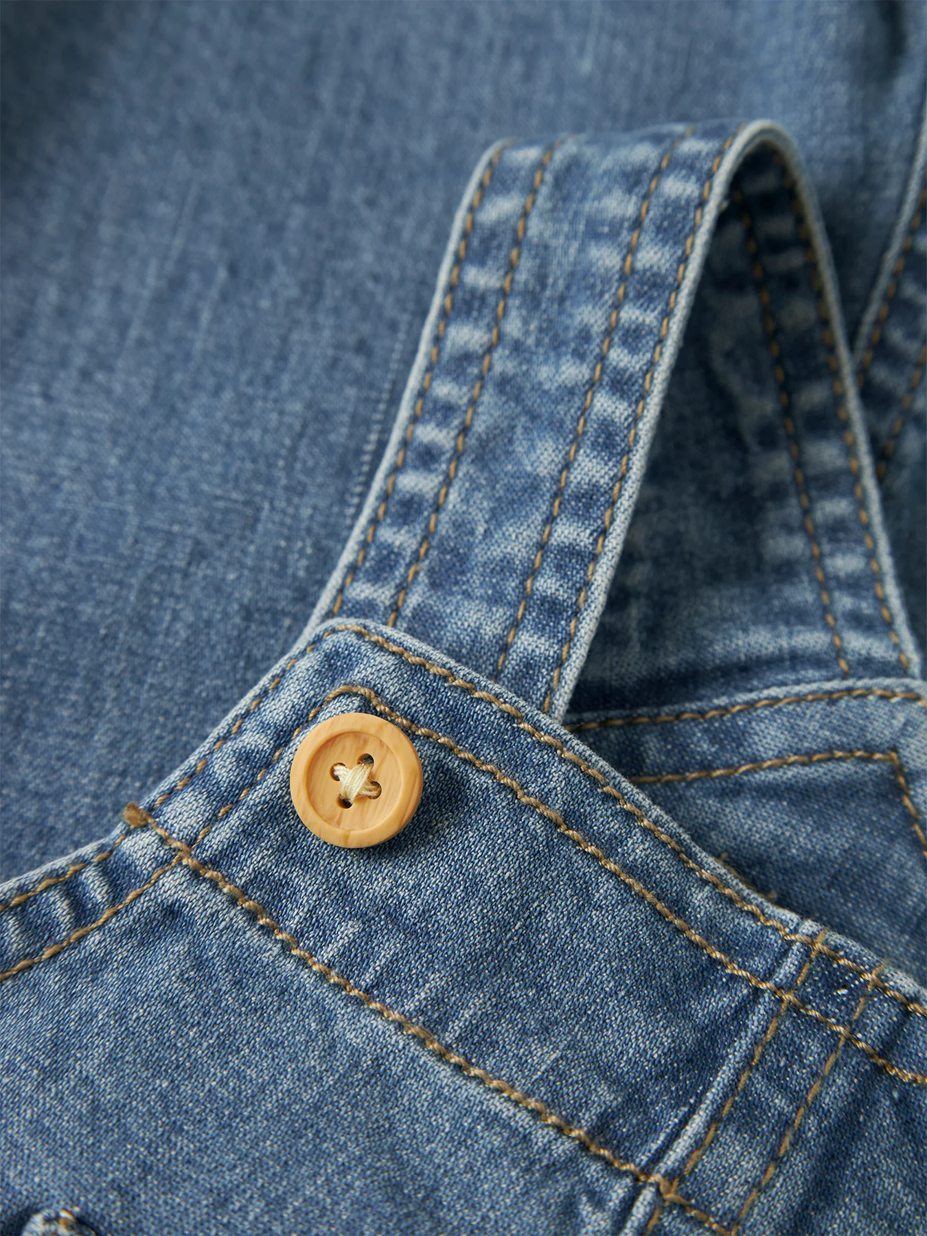 Baby Denim Short Dungarees Blue - Image 3