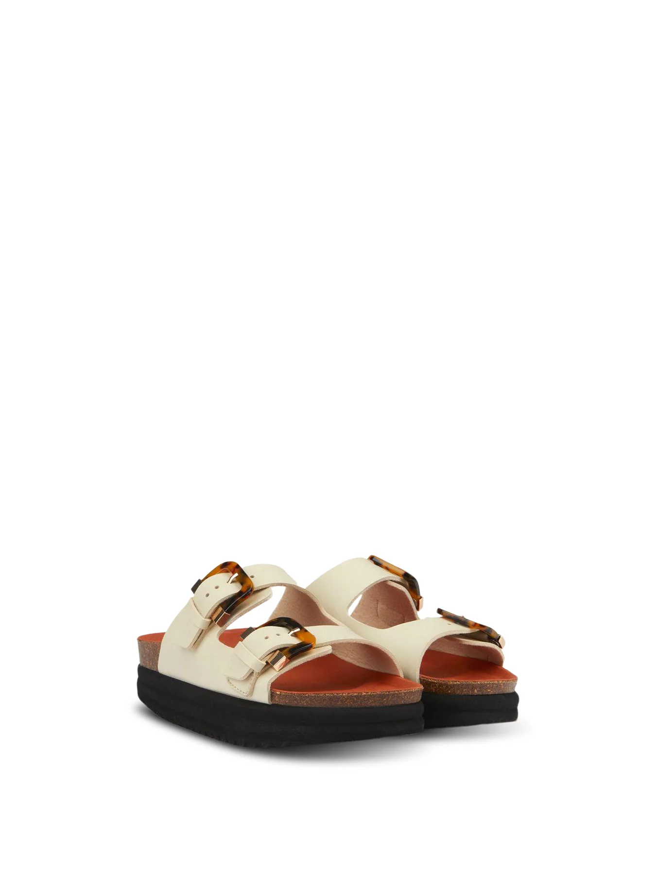 V.Gan Vegan Plum Footbed Tortoiseshell Sandals Creme - Image 3