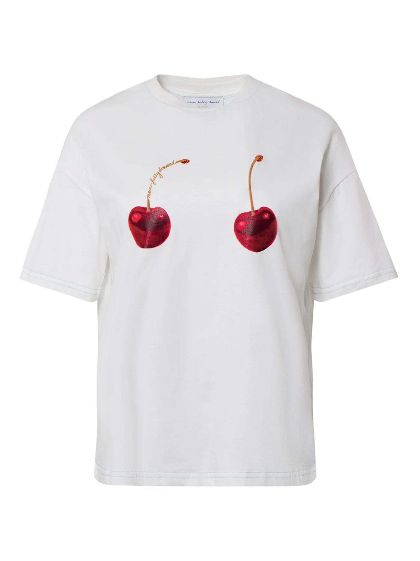 Cherry Graphic Cotton T-Shirt White