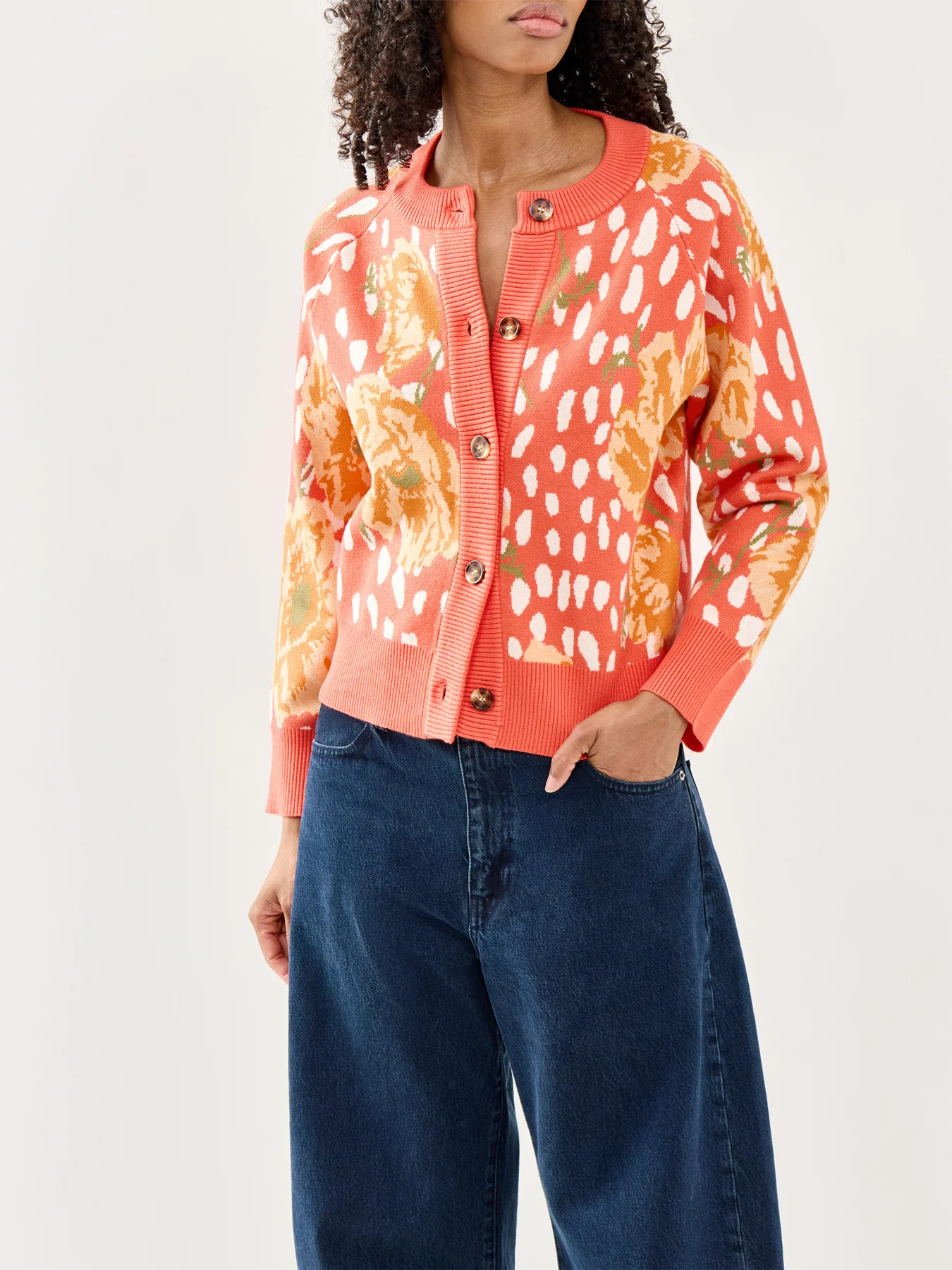 Coral Poppy Cardigan Pink - Image 4