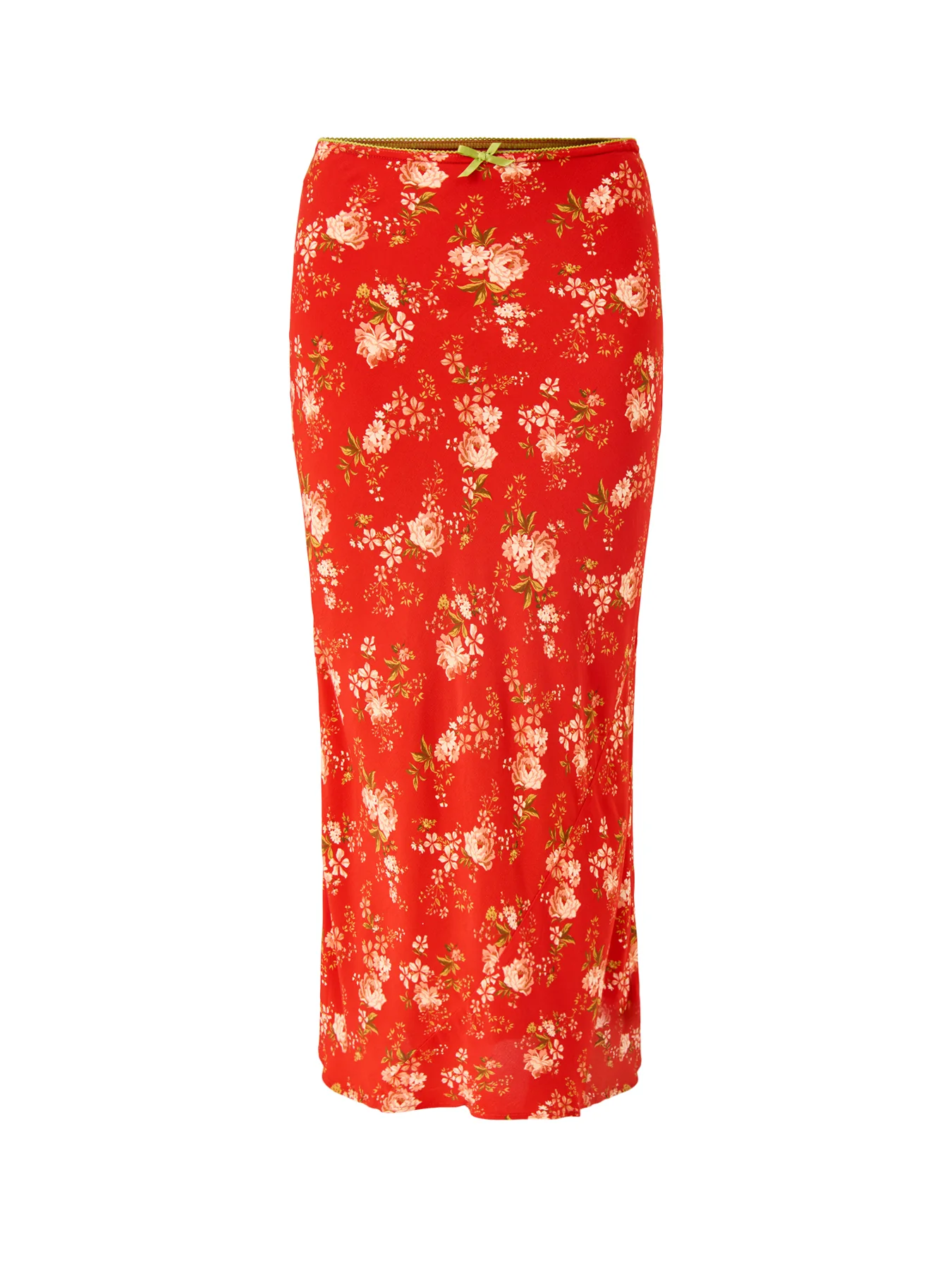 Red Floral Dorris Skirt Red