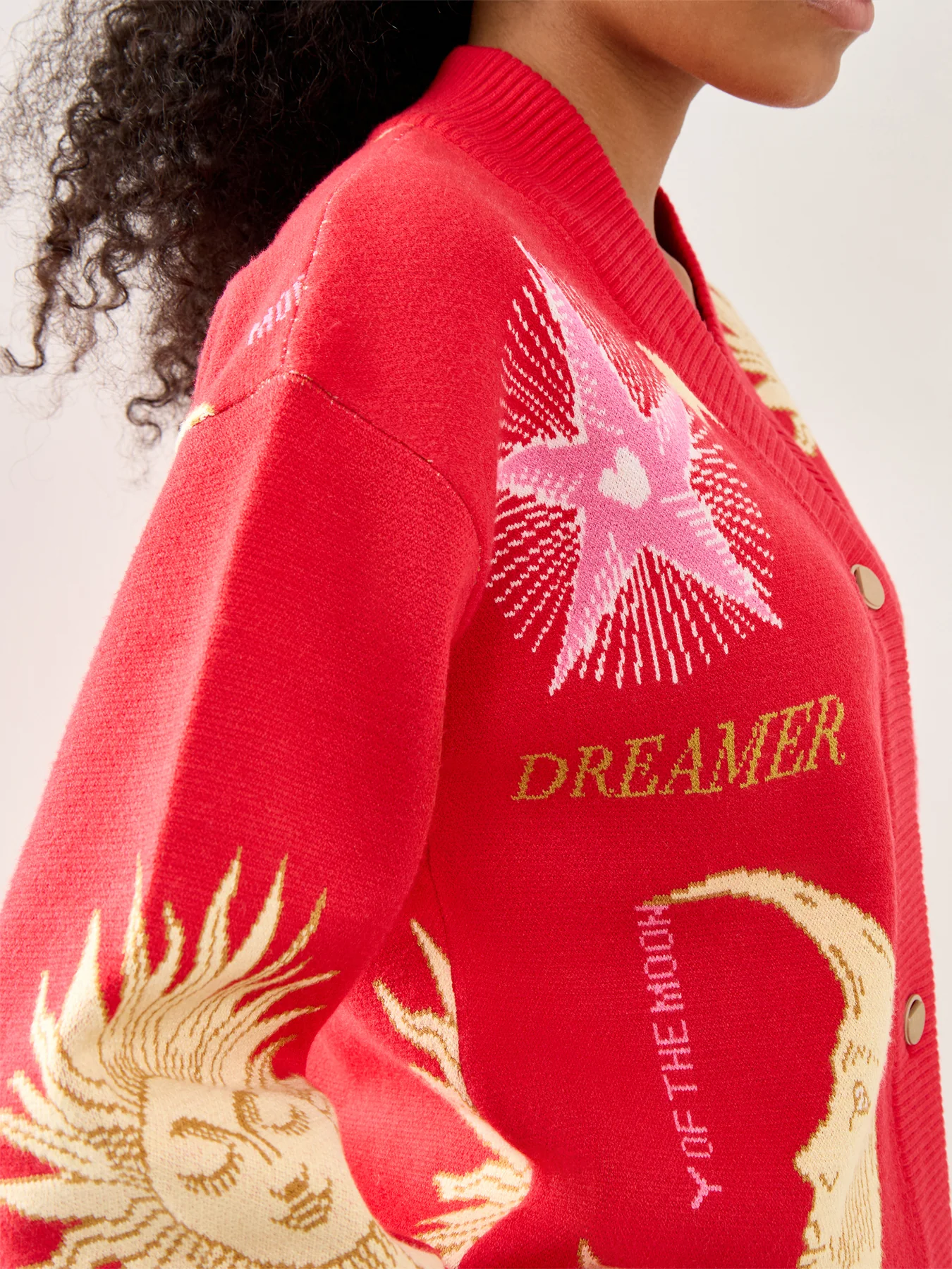 Red Mystical Cardigan Red - Image 3