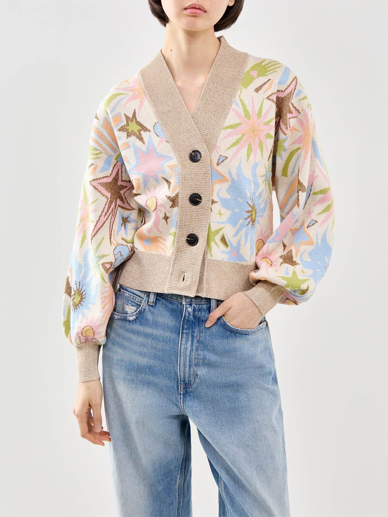 Star Jacquard Knit Bomber - Image 4