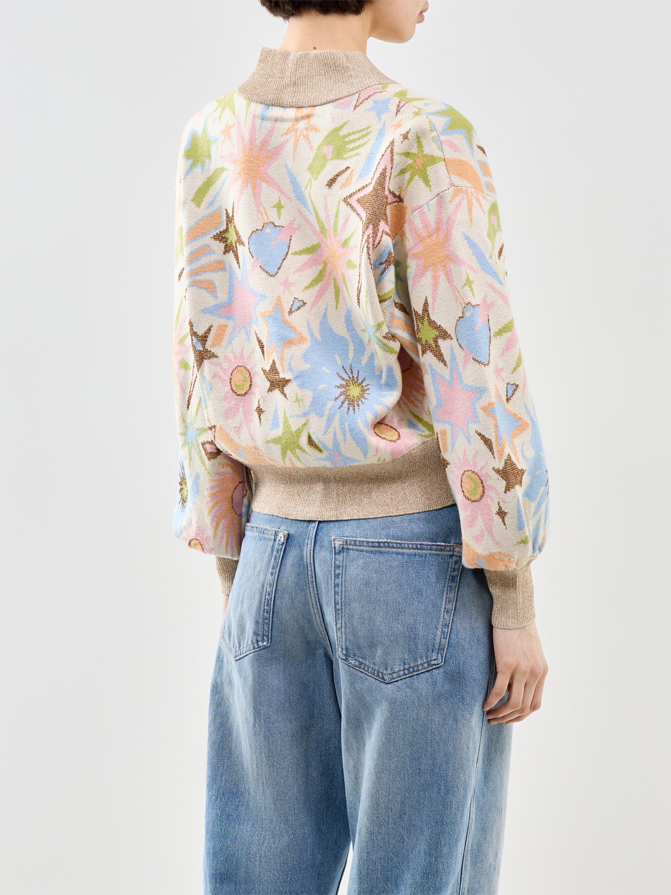 Star Jacquard Knit Bomber - Image 5