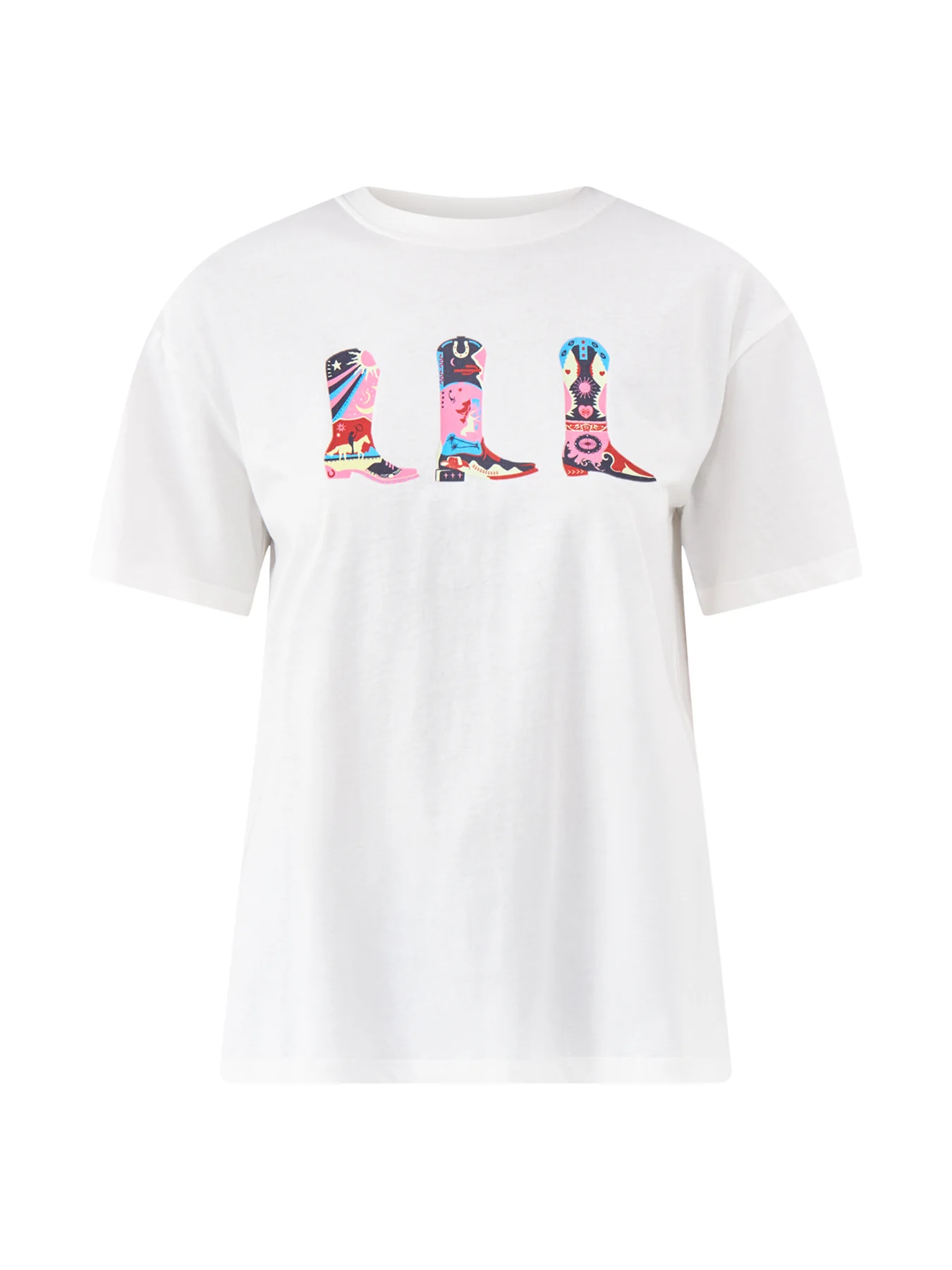 Cowboy Boot Graphic T-Shirt White