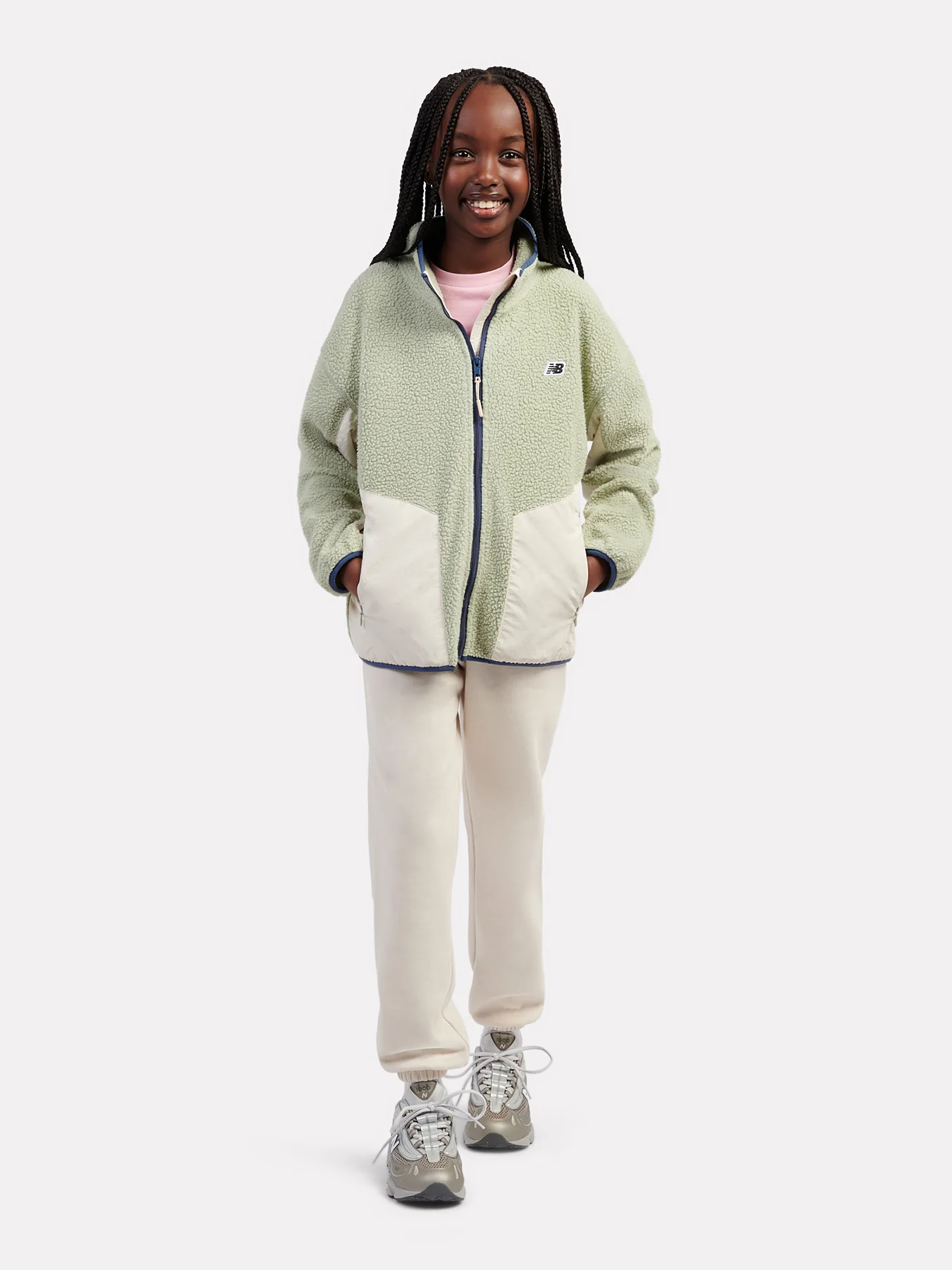 Kids’ Premium Borg Fleece Zip-Thru Funnel Multi - Image 2