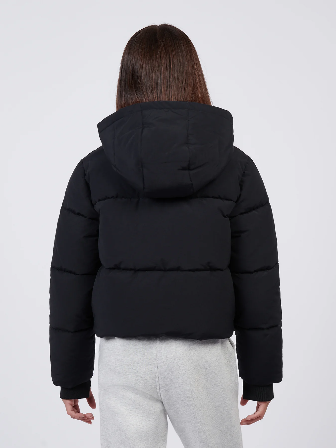Girlsā Wide Baffle Puffer Coat Black - Image 3