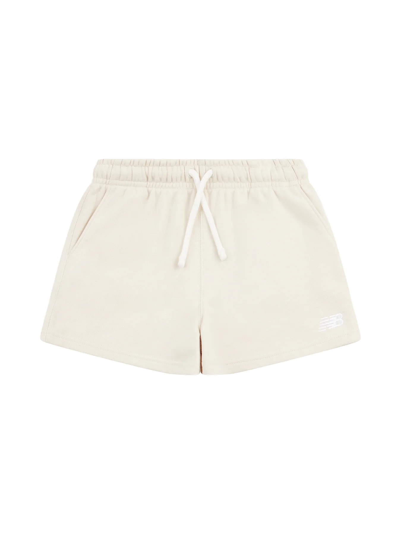Kids' New Balance French Terry Small Logo Shorts Nude
