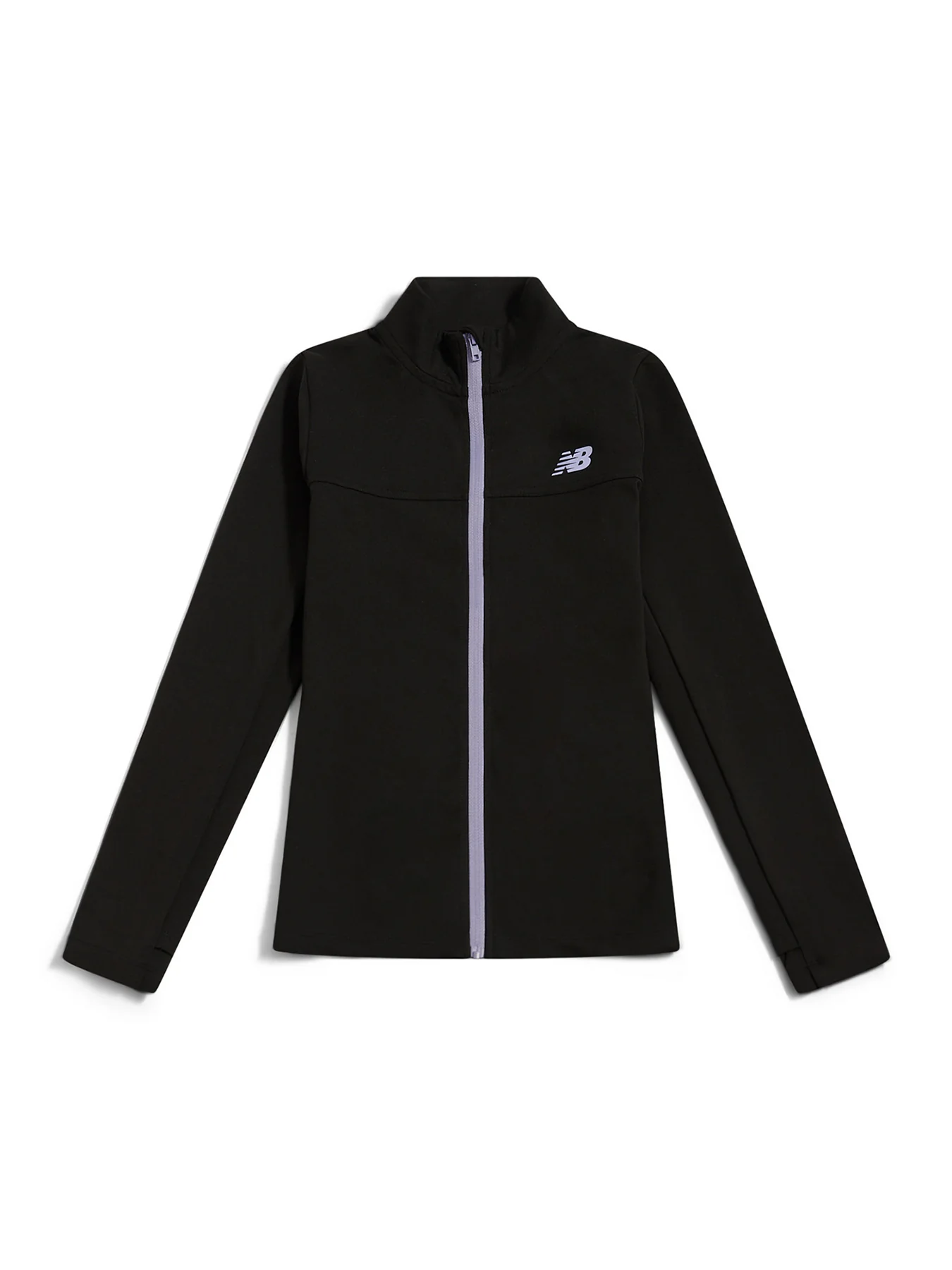 Kids' Performance Full Zip Funnel Top Black