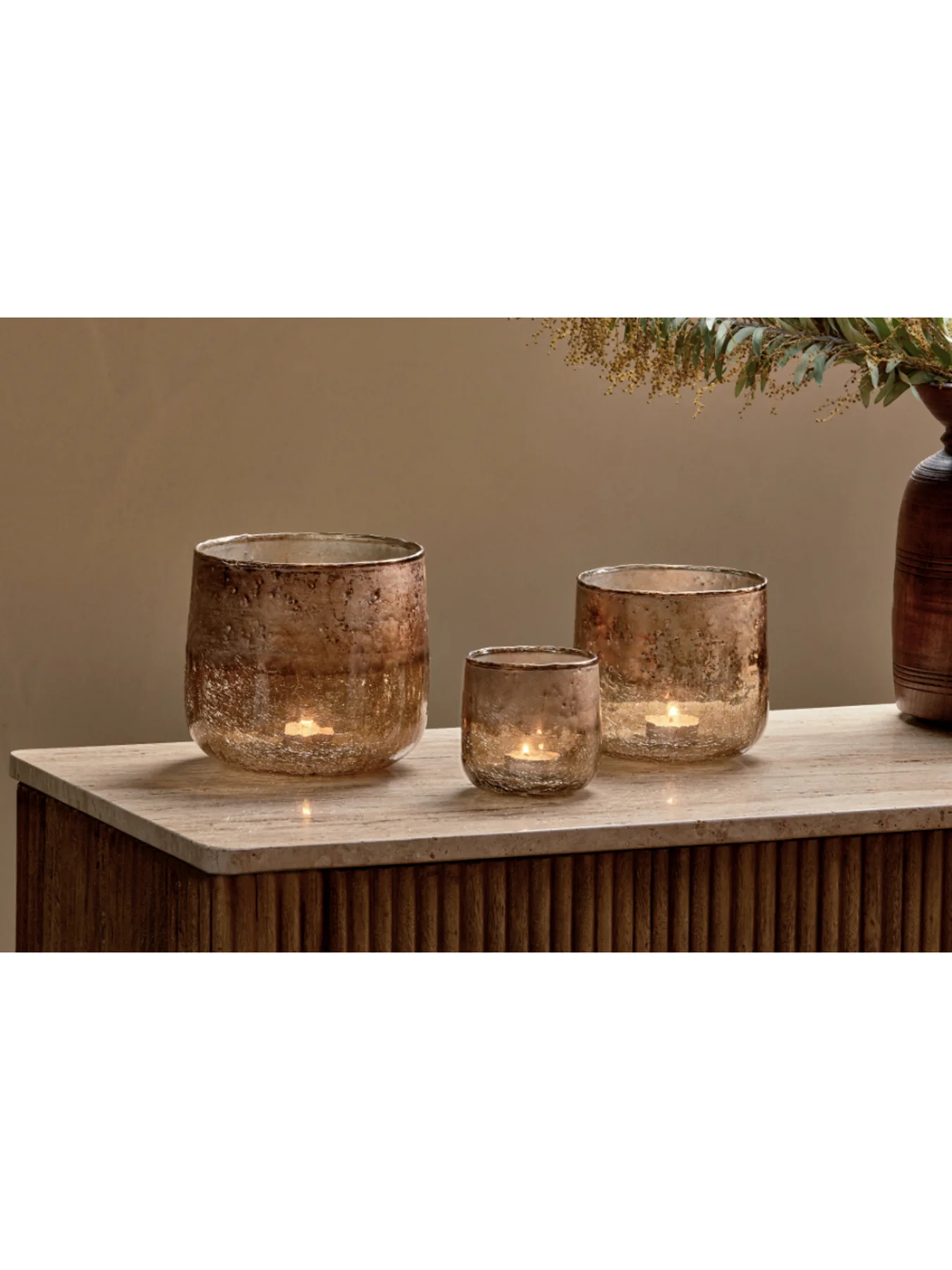 Konara Tealight Holder Large Orange - Image 3