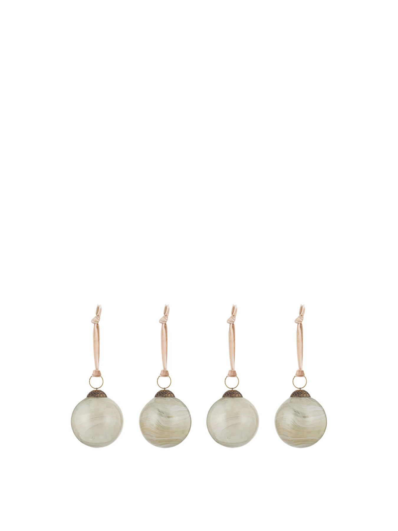 Natural Glass Baubles Pack of 4 - Image 5