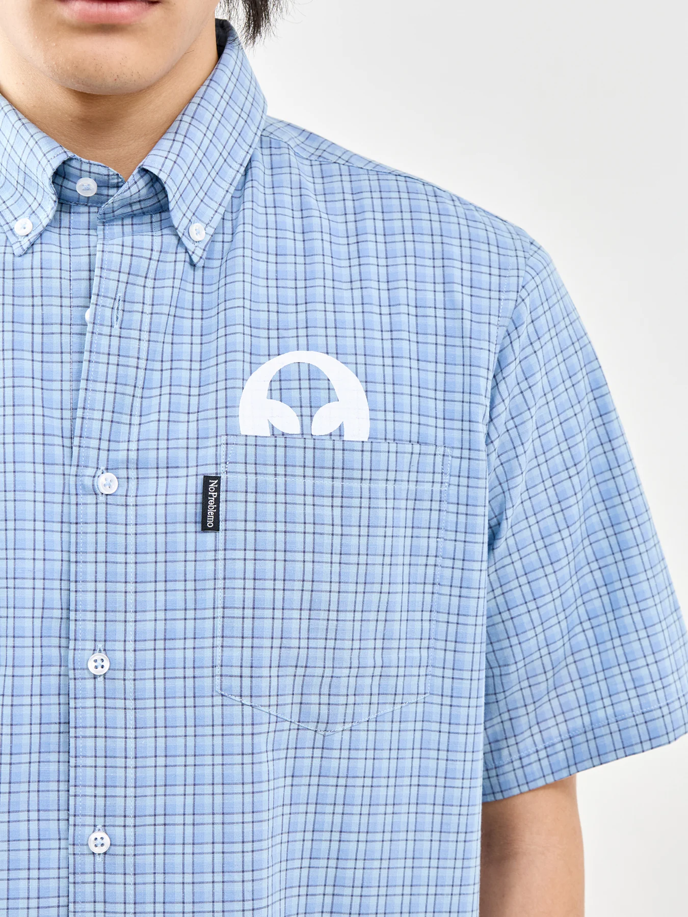 Alien-O Check Short Sleeve Shirt Blue - Image 3