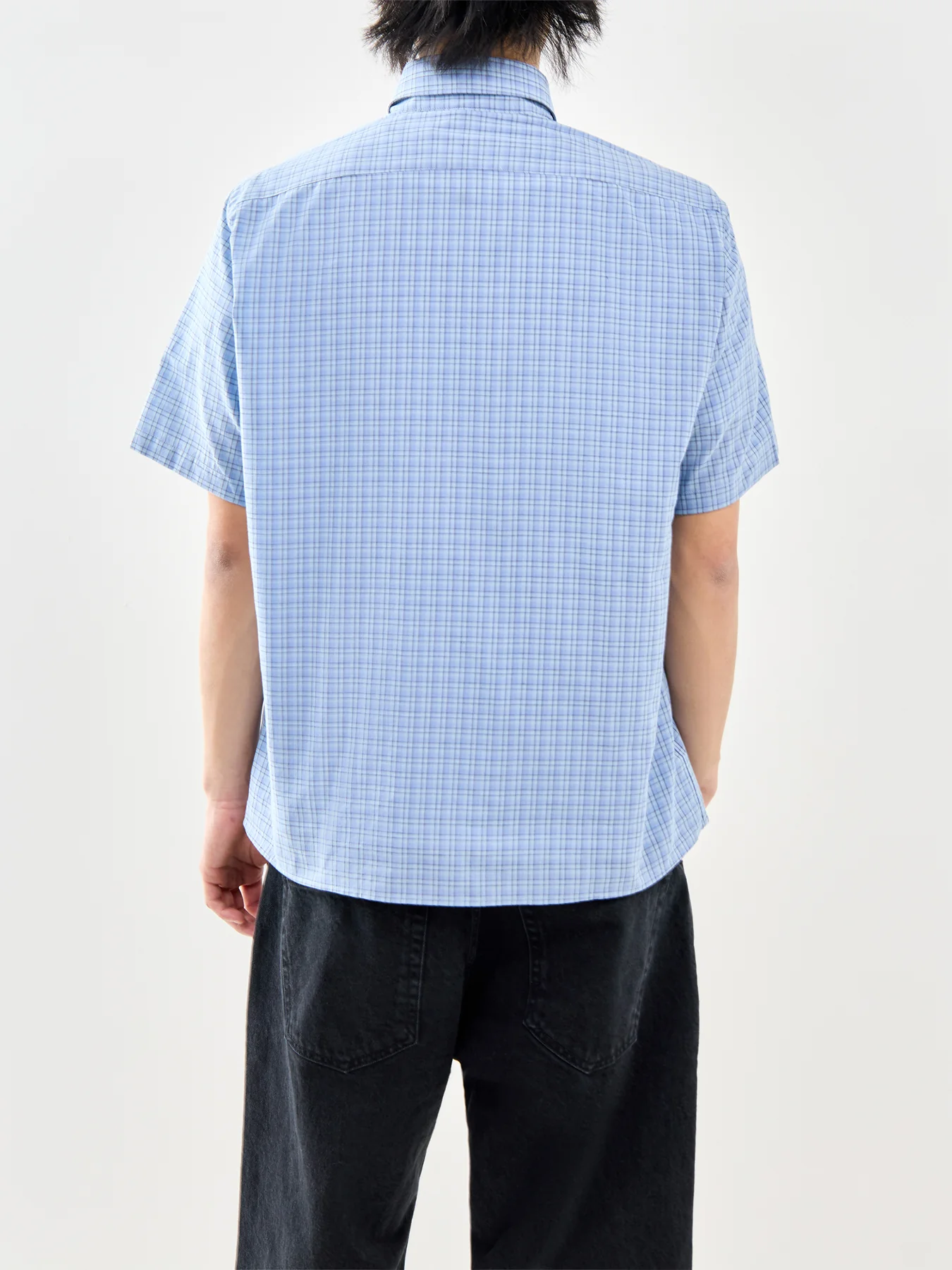 Alien-O Check Short Sleeve Shirt Blue - Image 5