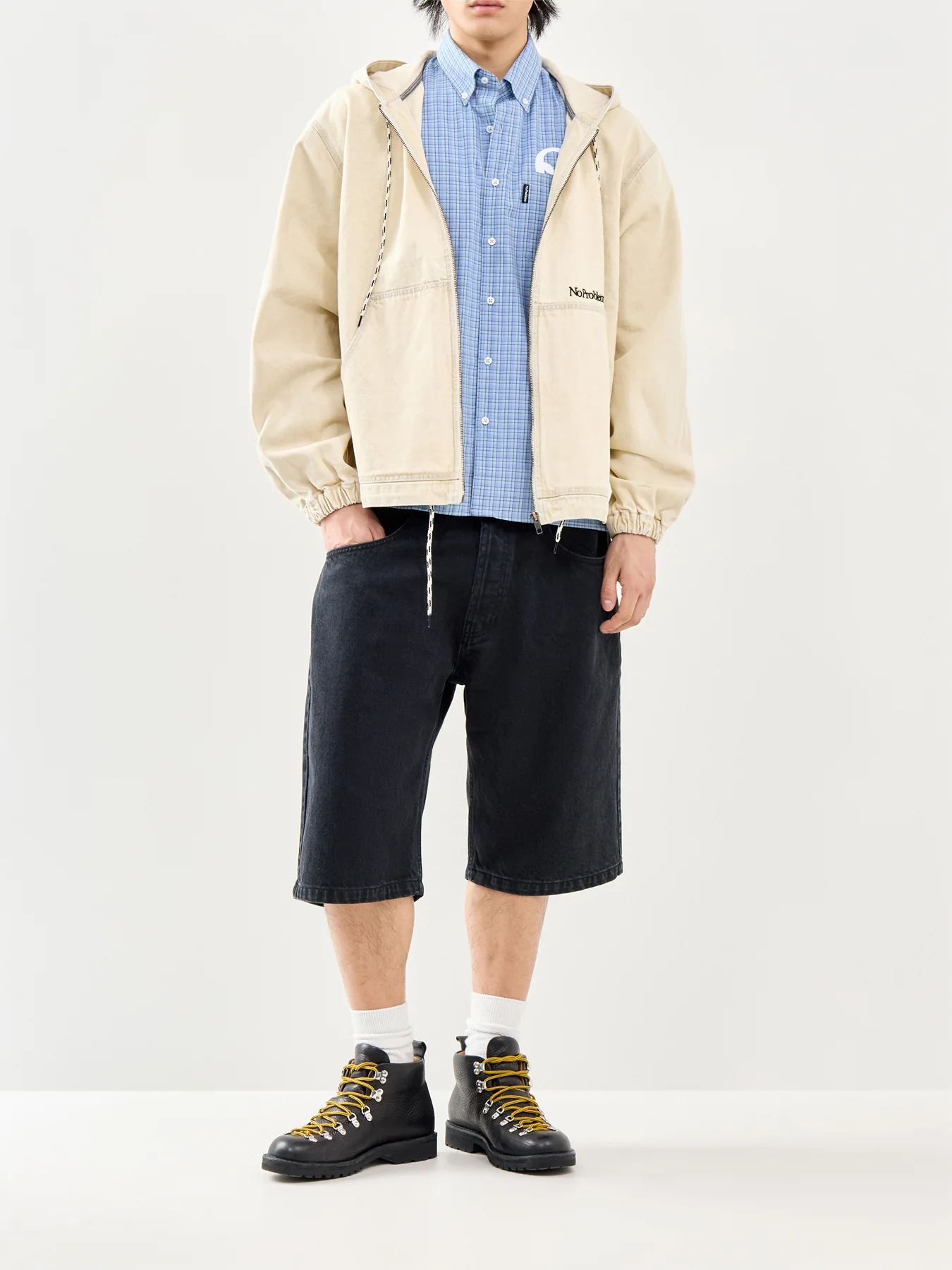 Baggy Denim Shorts Black - Image 2