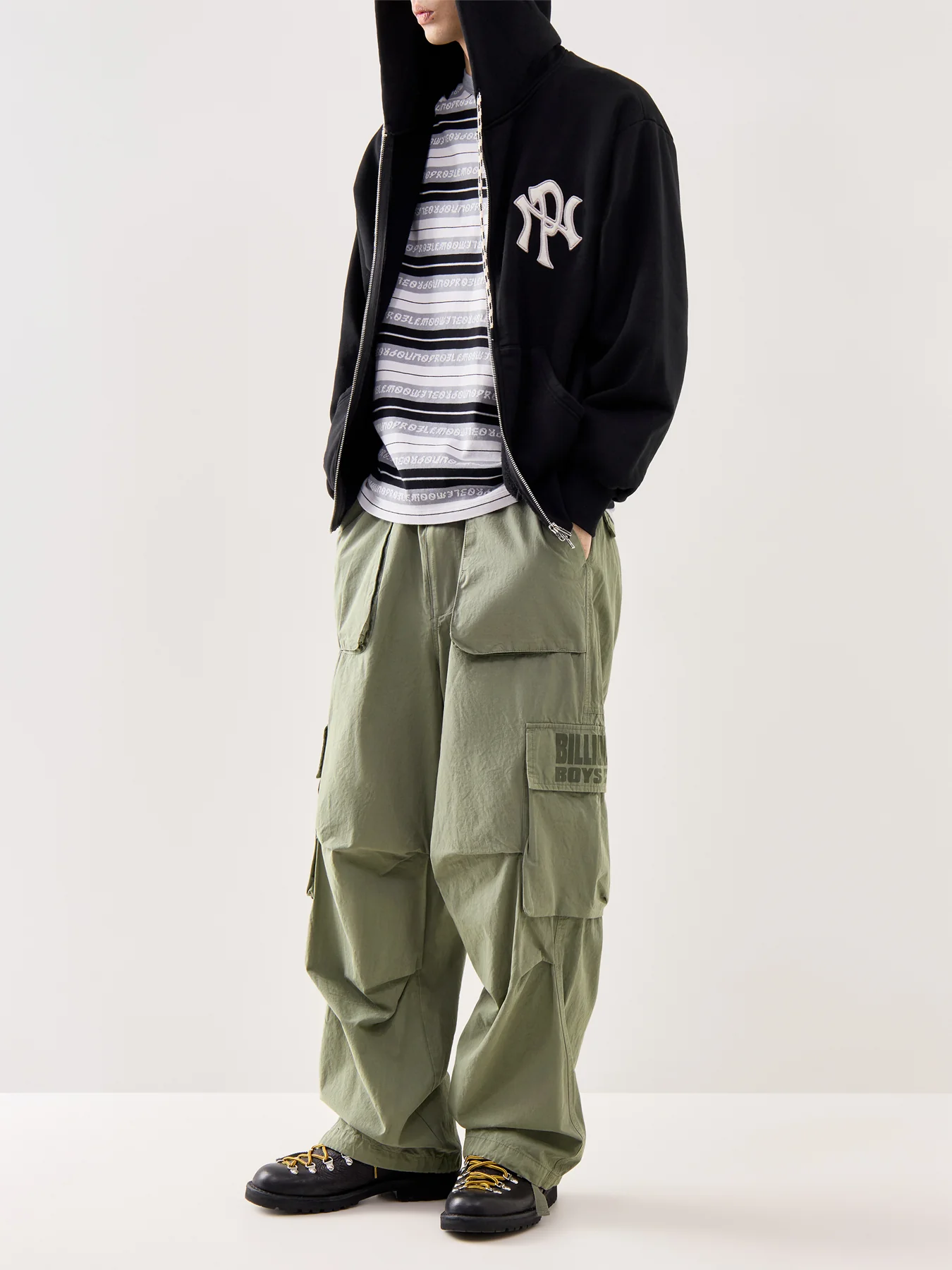 Jacquard Stripe Long Sleeve T-Shirt Black - Image 2
