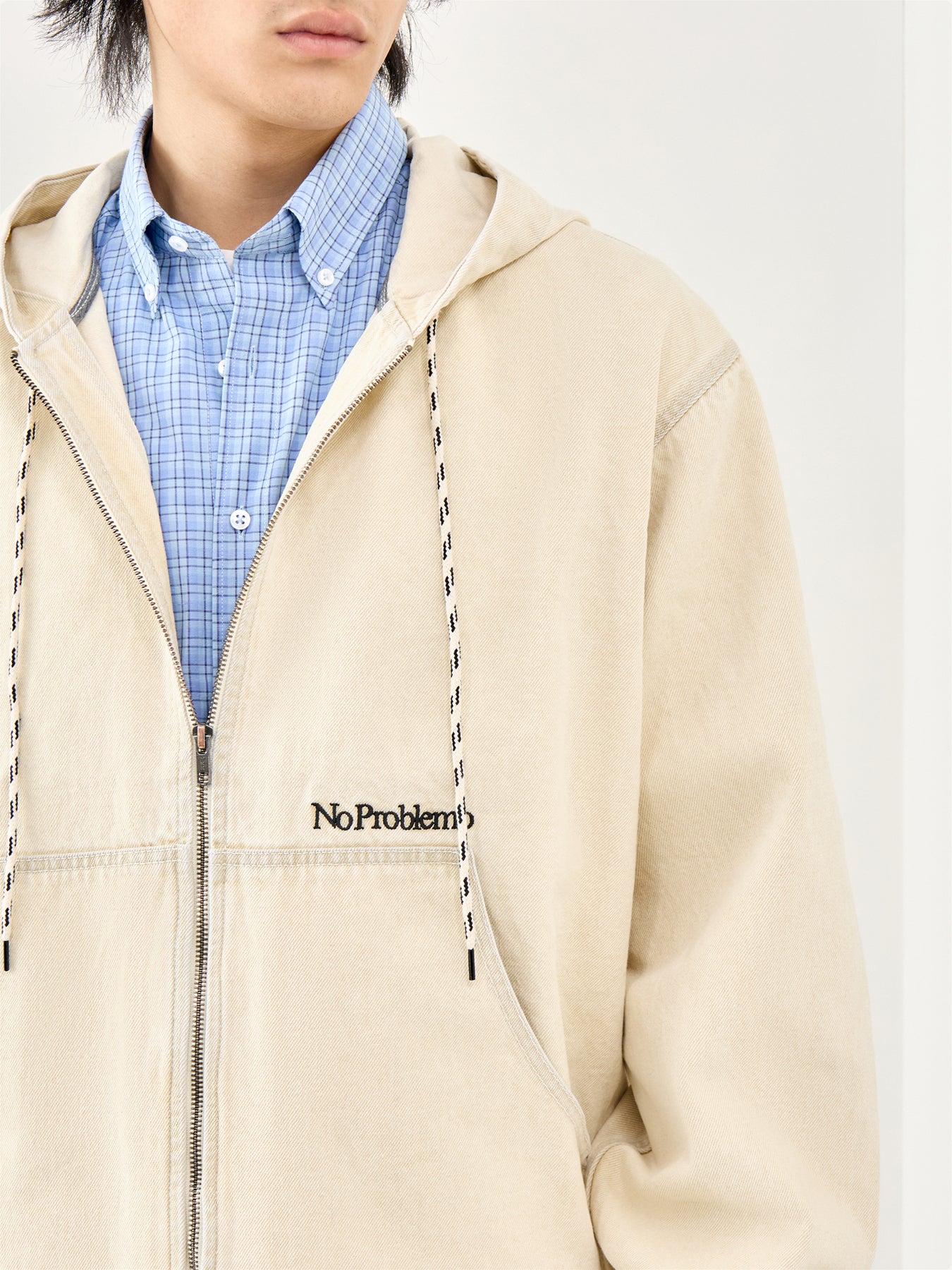 Workwear Denim Jacket Beige - Image 3