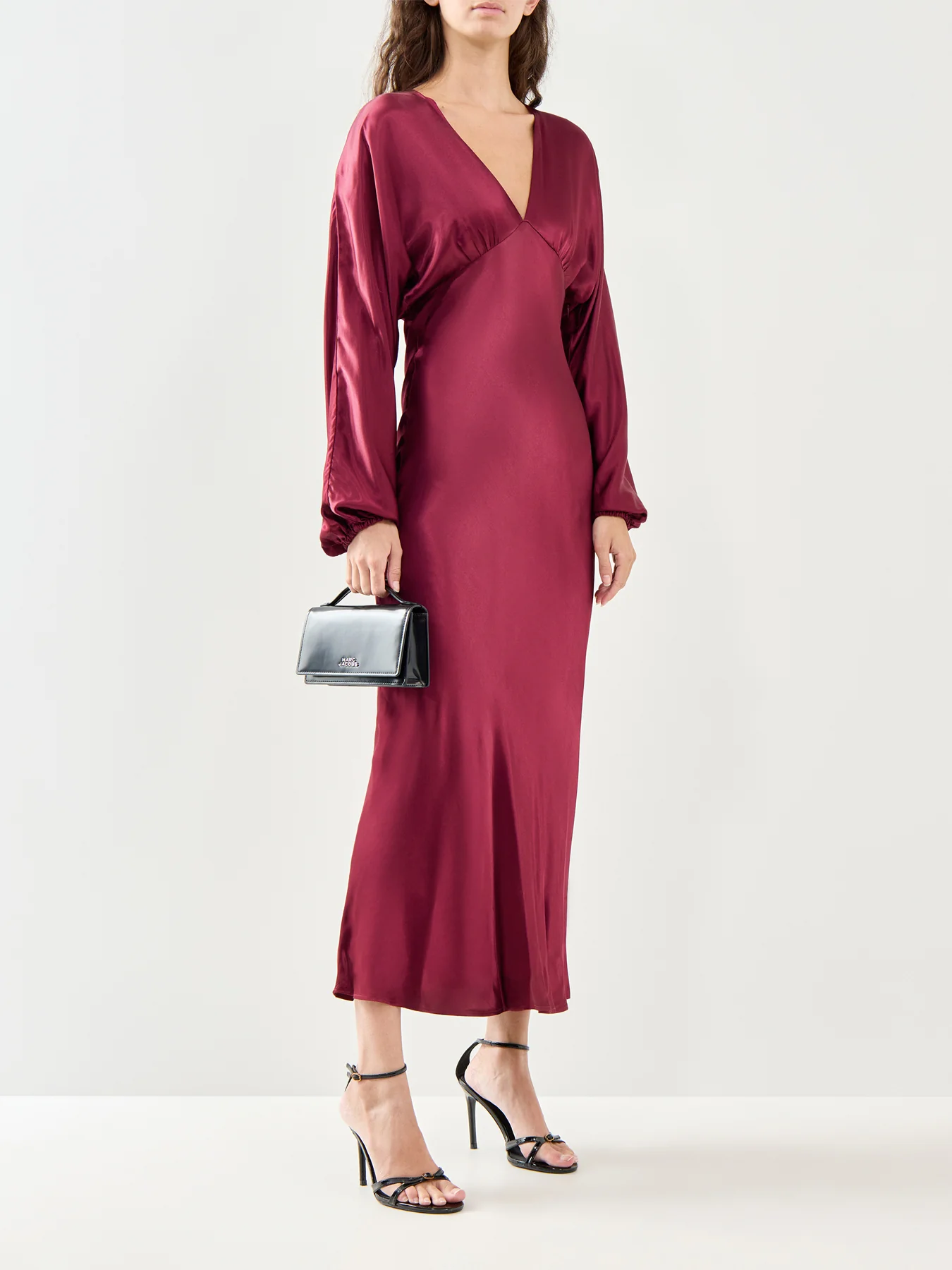 Allura Satin Midi Dress Red - Image 2