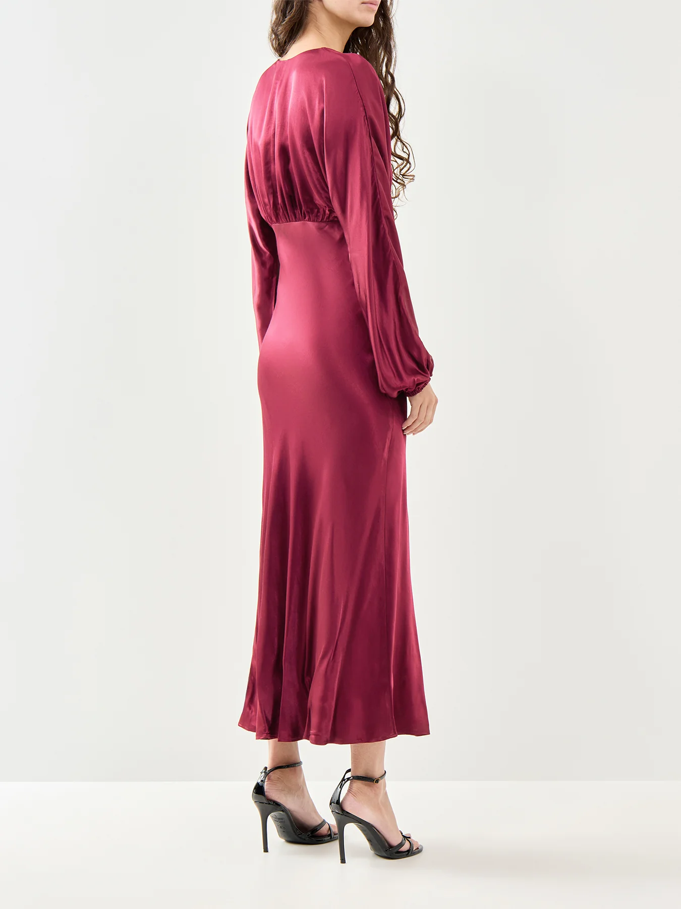 Allura Satin Midi Dress Red - Image 5
