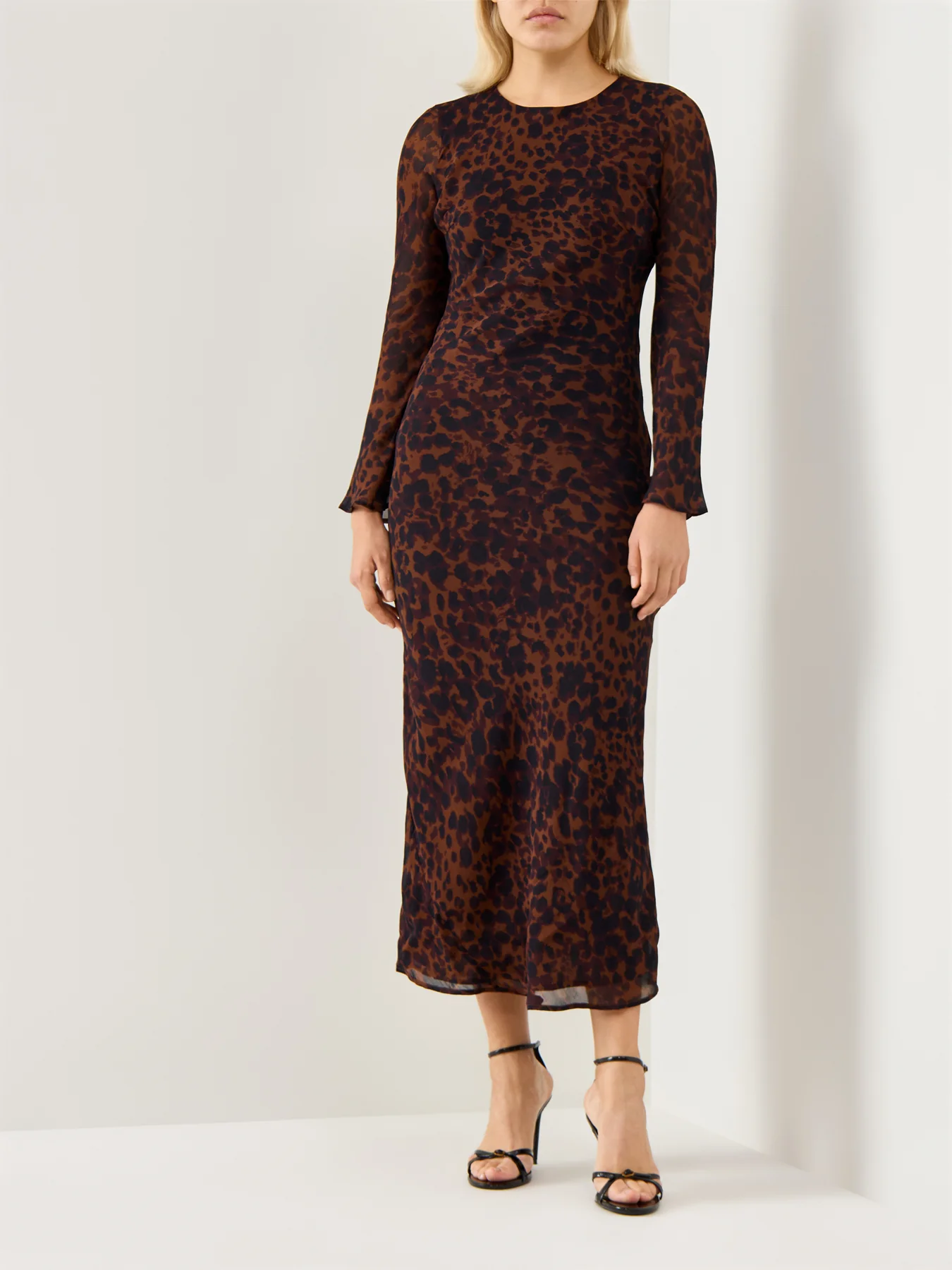 Clarissa Midi Dress Brown Animal Print  - Image 2