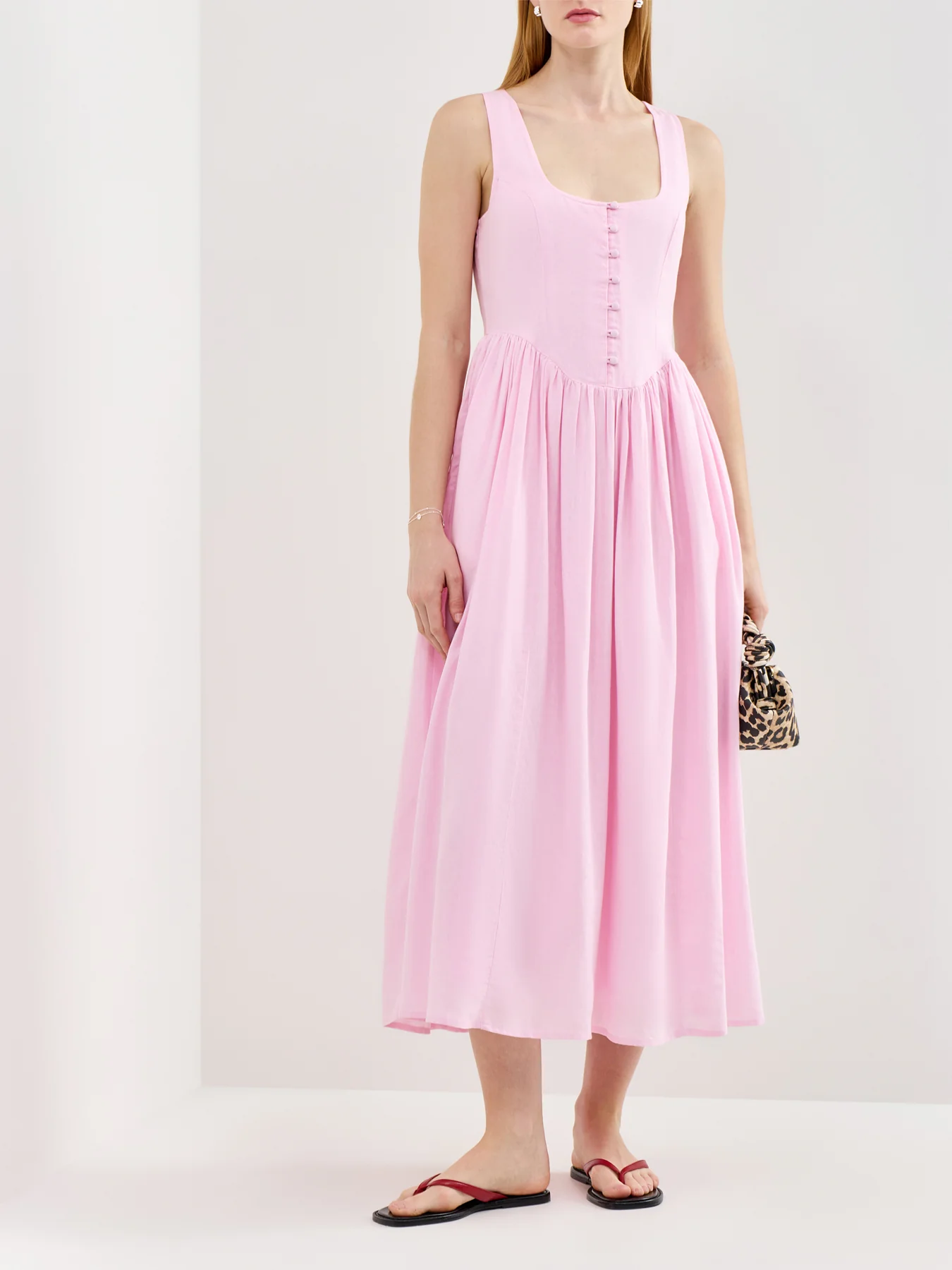Cora Midi Dress Pink - Image 2