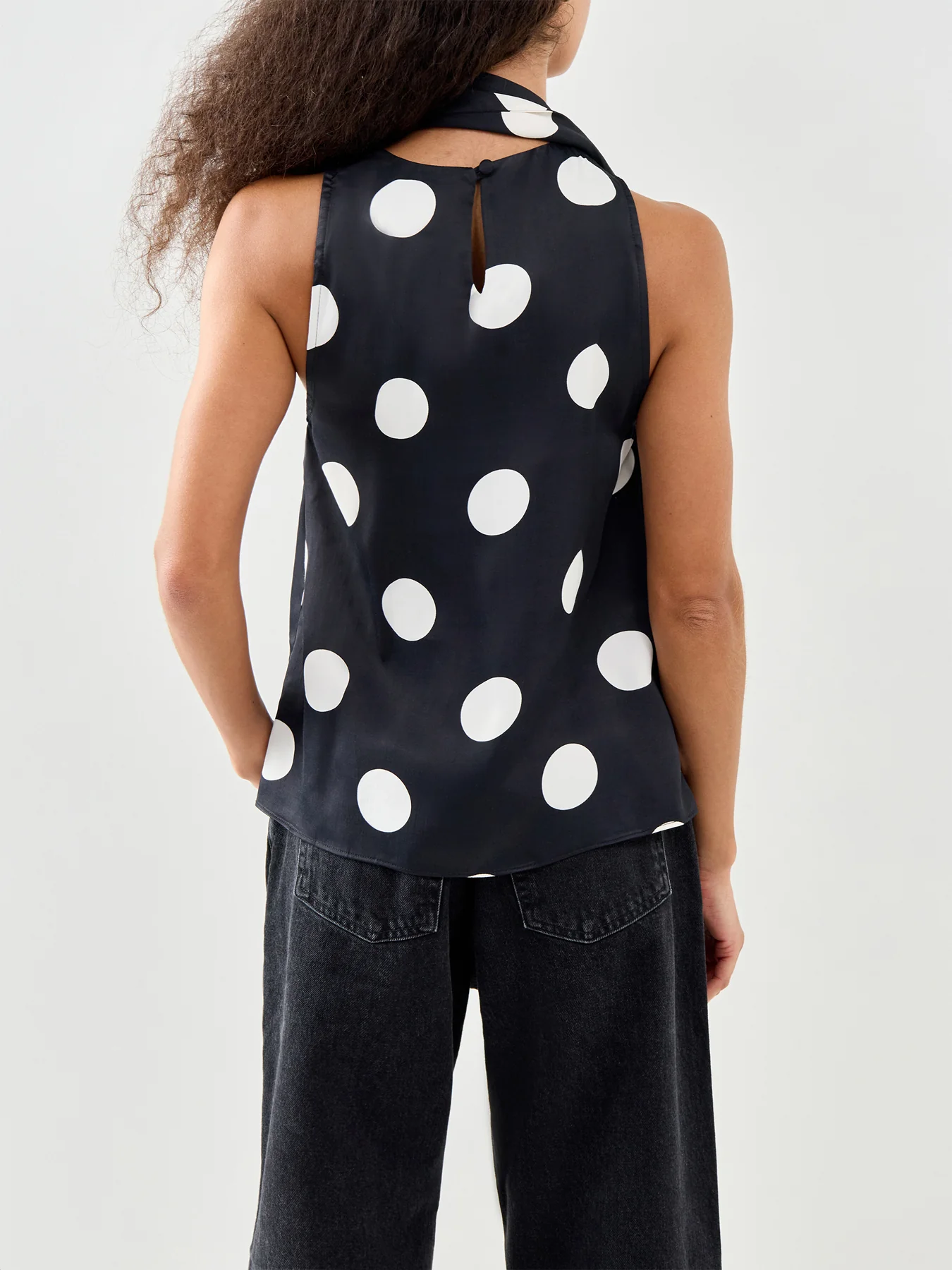Scarf Detail Tank Top Navy - Image 5