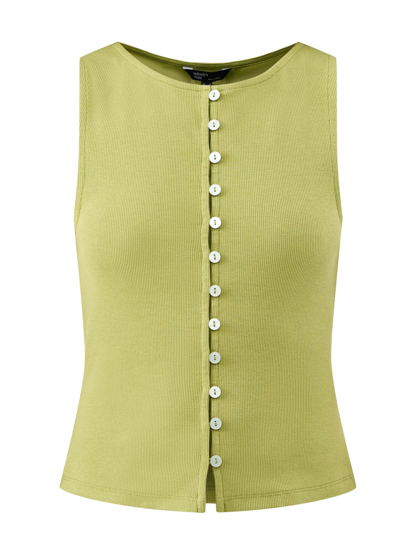 Slash Neck Cropped Waistcoat Green