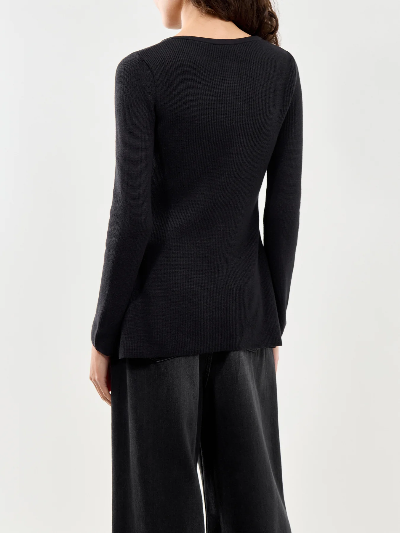 Waisted Long Line Cardigan Black - Image 5
