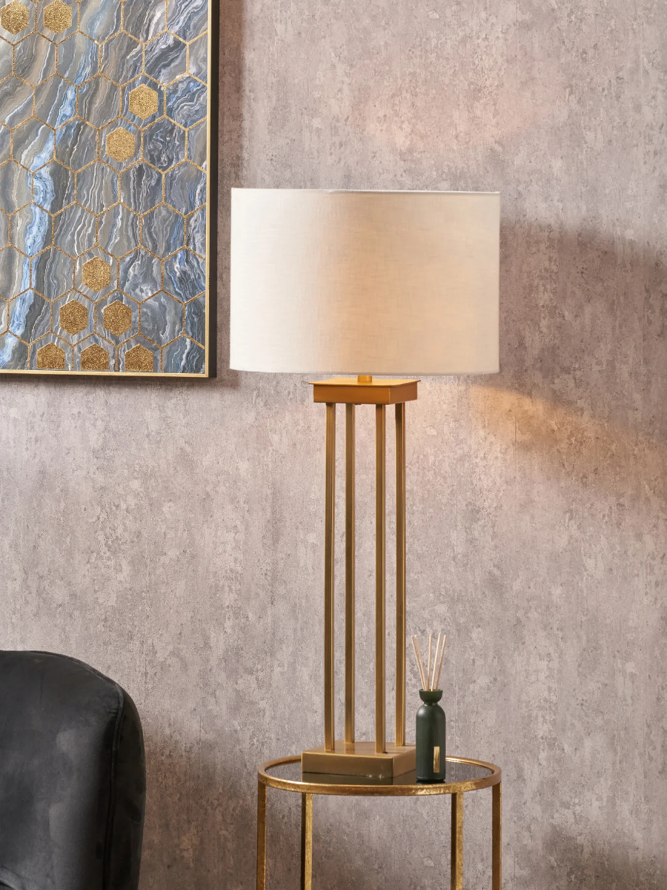 White Linen Drum Shade White 40cm - Image 2